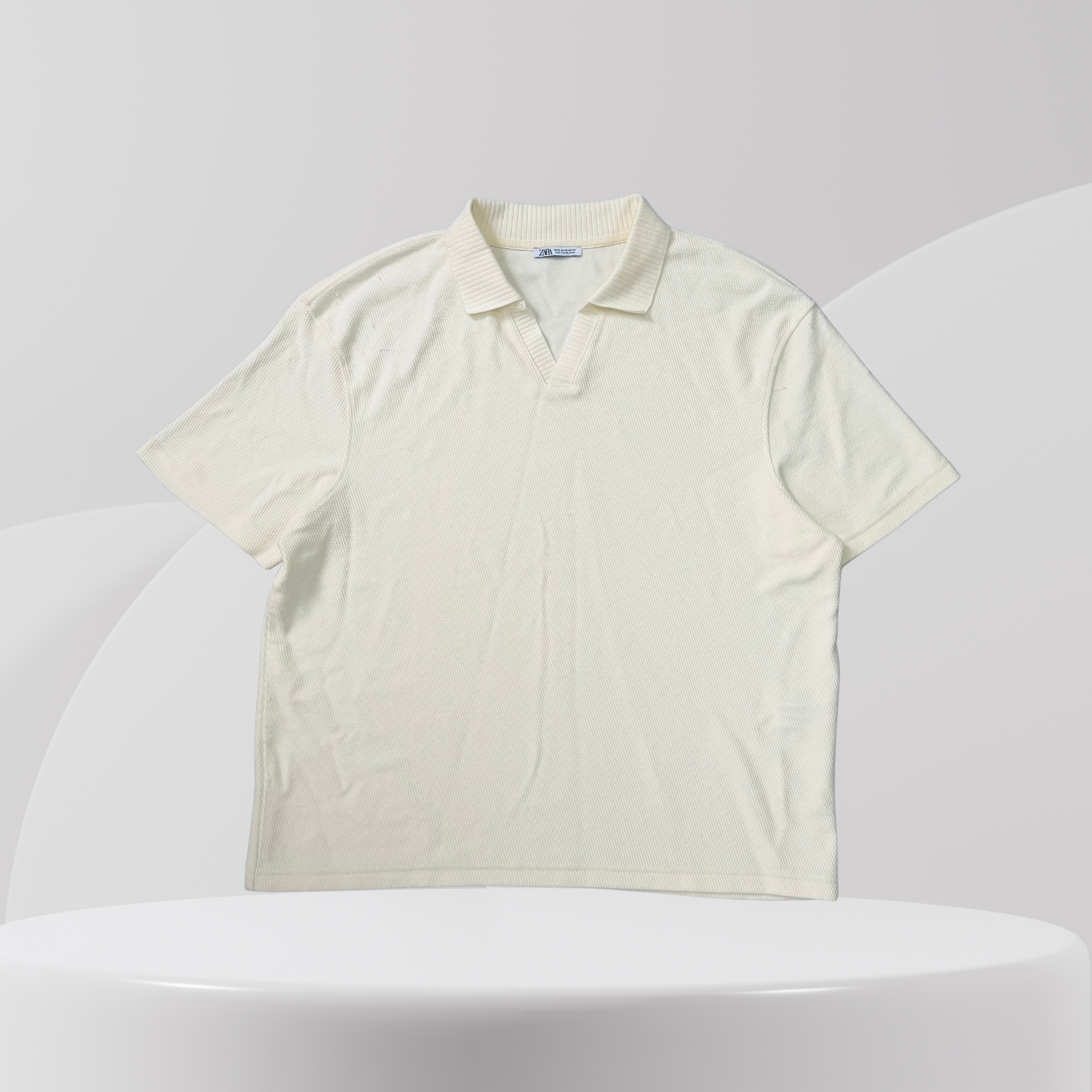 Short Sleeve knit Polo - off white