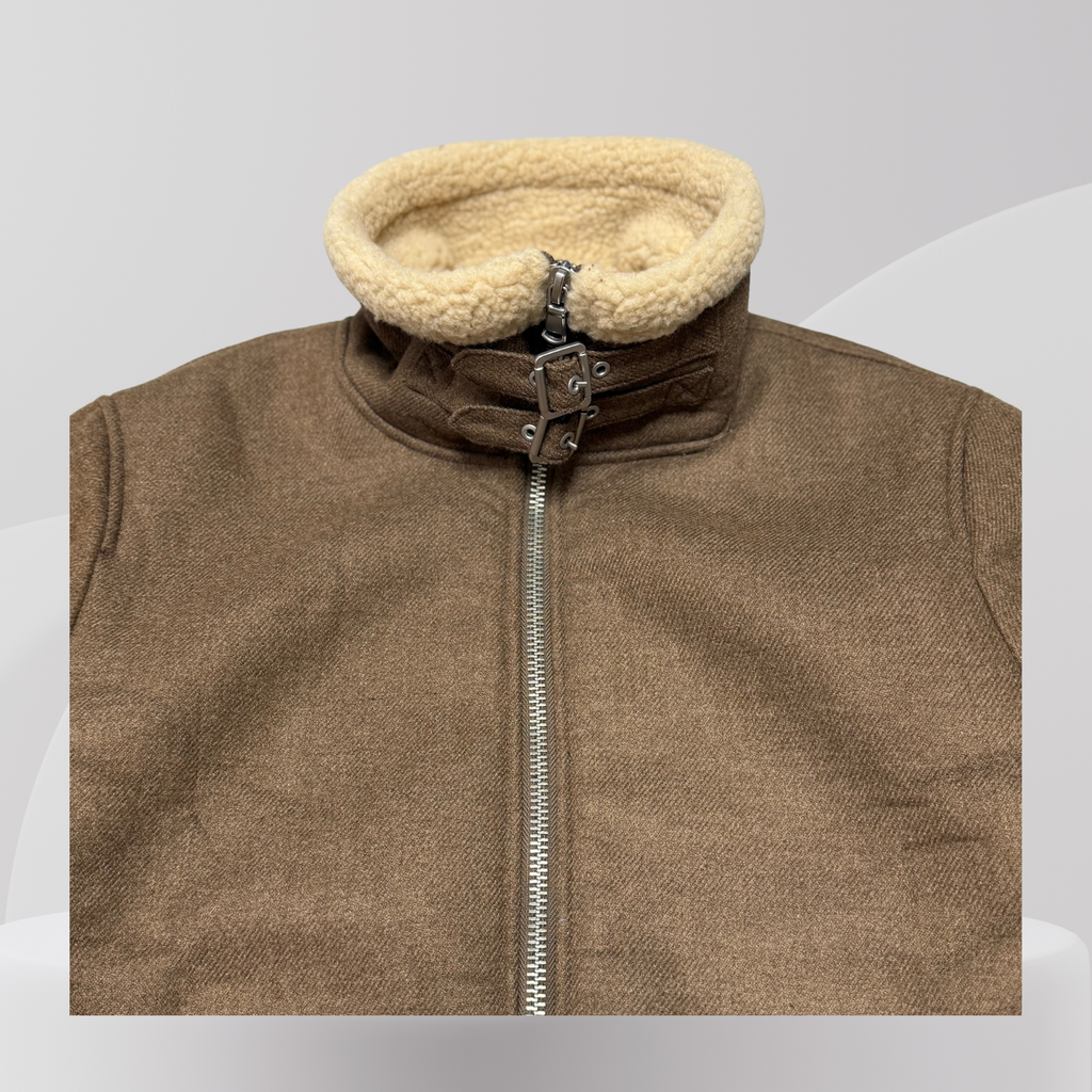Brown Shearling Collar Jacket