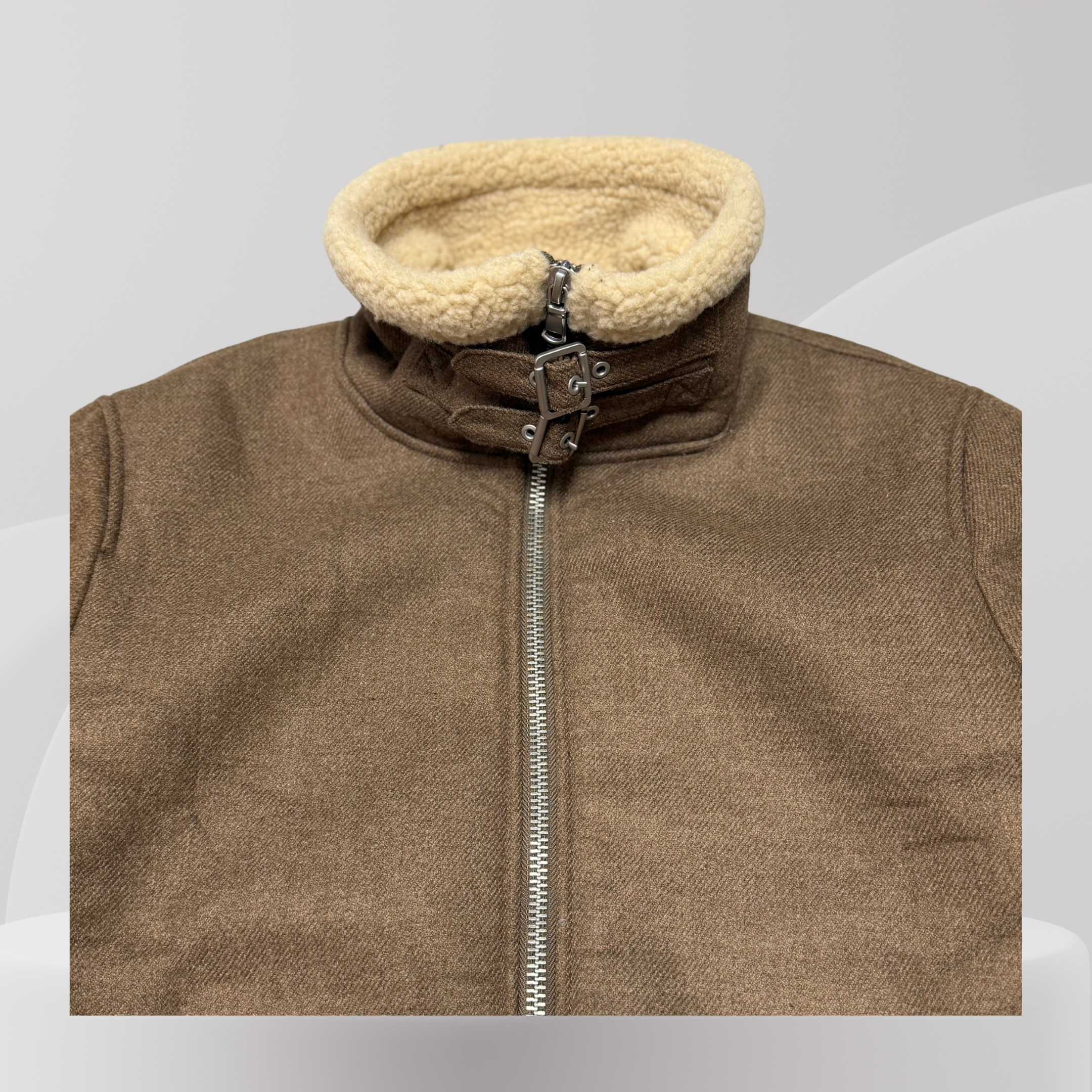 Brown Shearling Collar Jacket