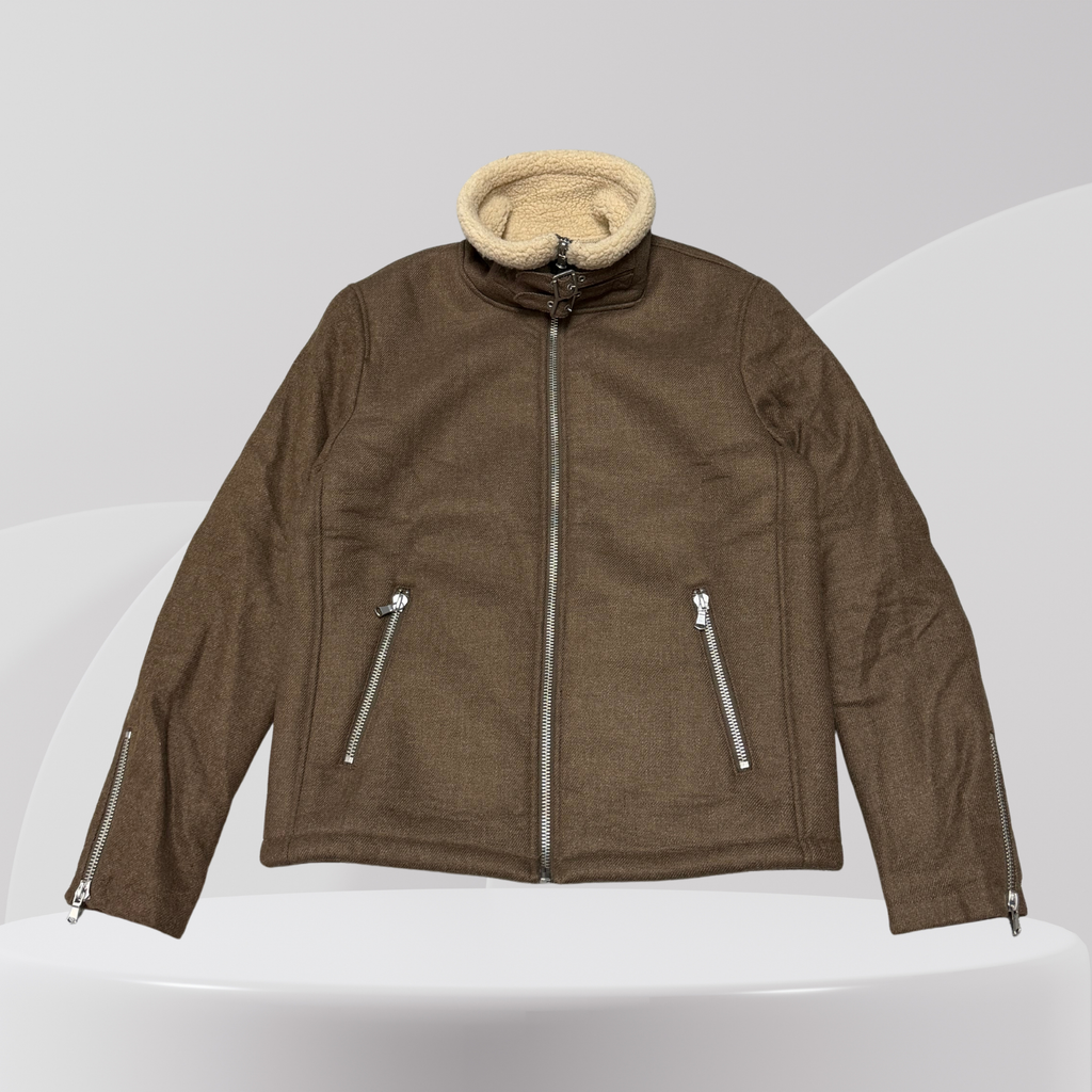 Brown Shearling Collar Jacket