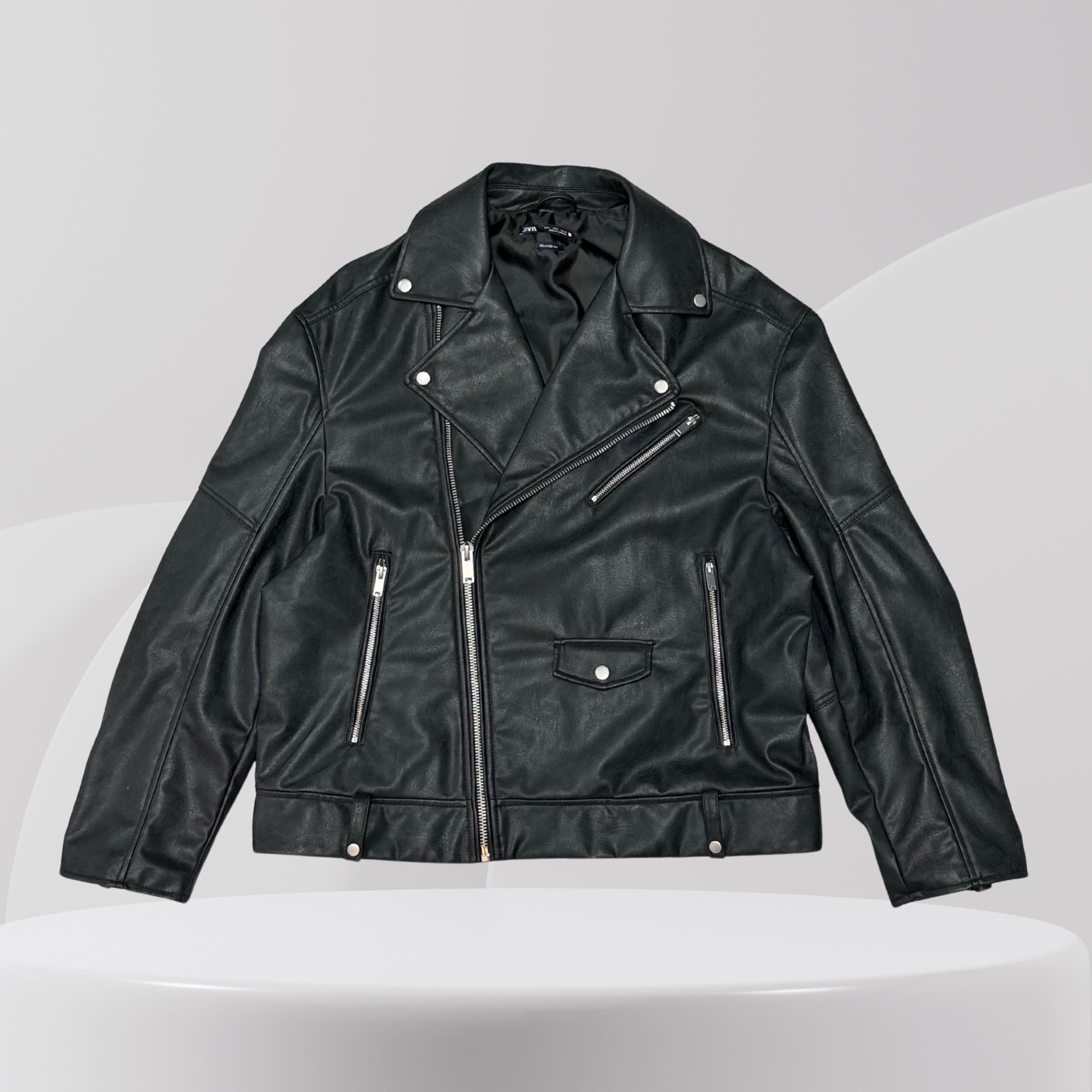Classic Black Biker Leather Jacket