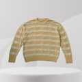 Striped Knit Sweater - Tan/Grey