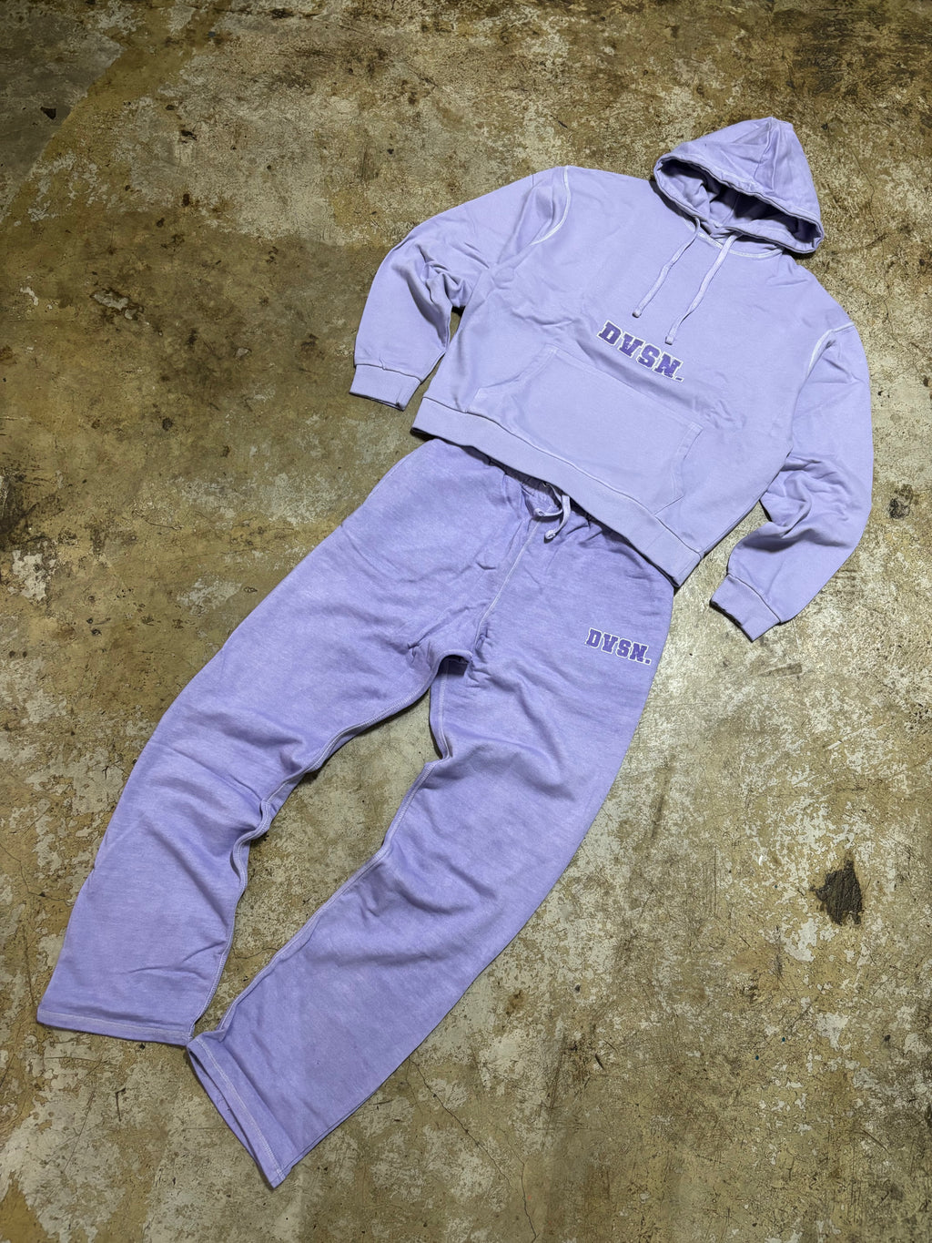 Lavender Oversized Hoodie & Sweatpants Tracksuit Set – Unisex Casual Streetwear