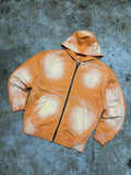 Orange Tie-Dye Zip-Up Hoodie – Unisex Casual Streetwear Jacket