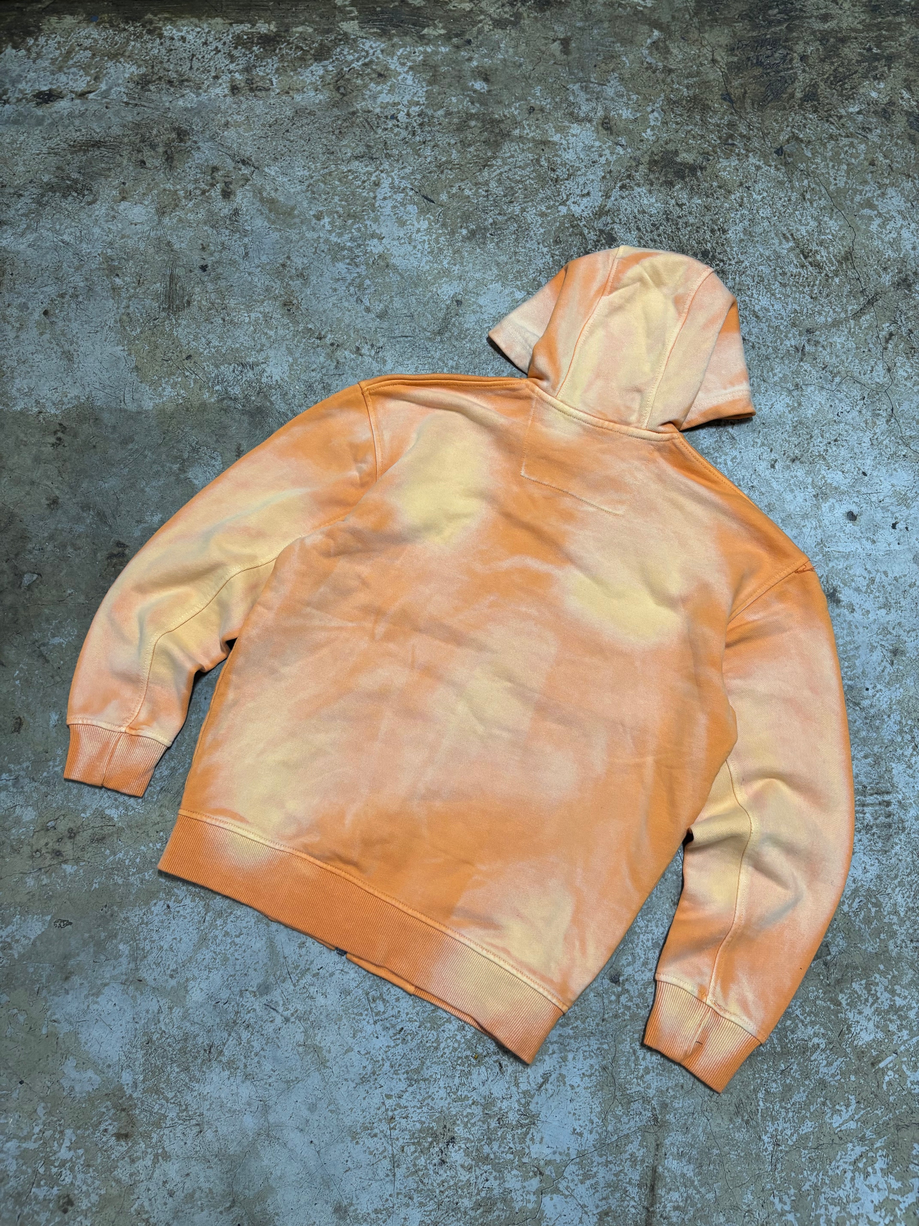 Orange Tie-Dye Zip-Up Hoodie – Unisex Casual Streetwear Jacket