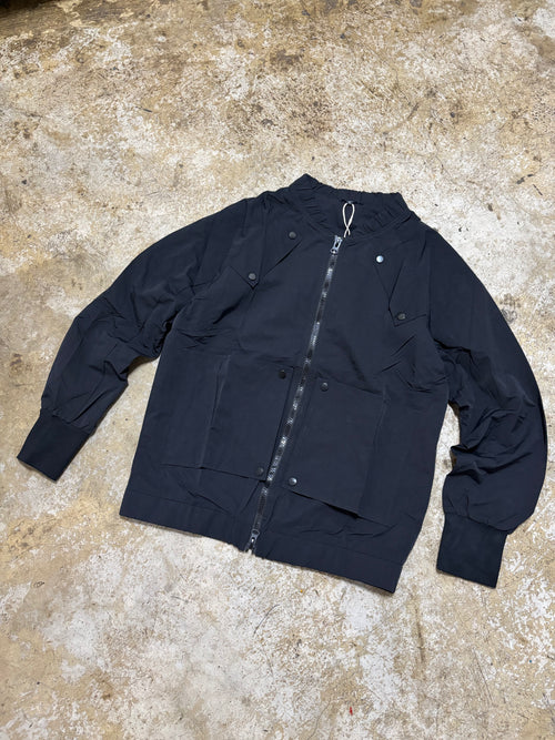 Black Utility Bomber Jacket Unisex Lightweight Streetwear