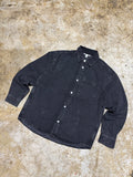 Vintage Washed Black Denim Overshirt Unisex Button Up Relaxed Fit