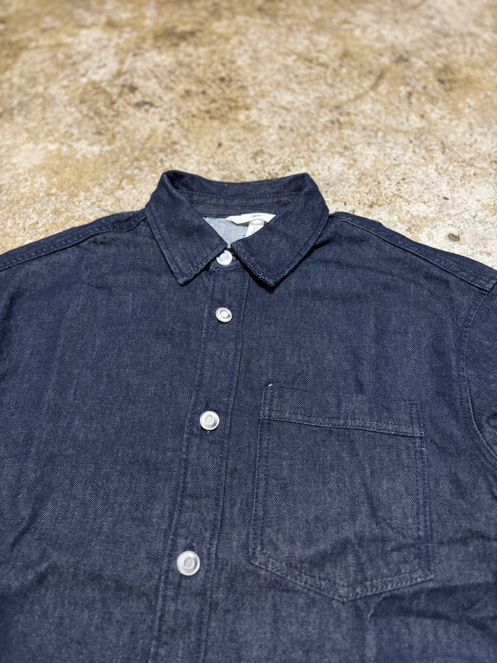 Classic Indigo Denim Overshirt Unisex Relaxed Fit Button Up Shirt