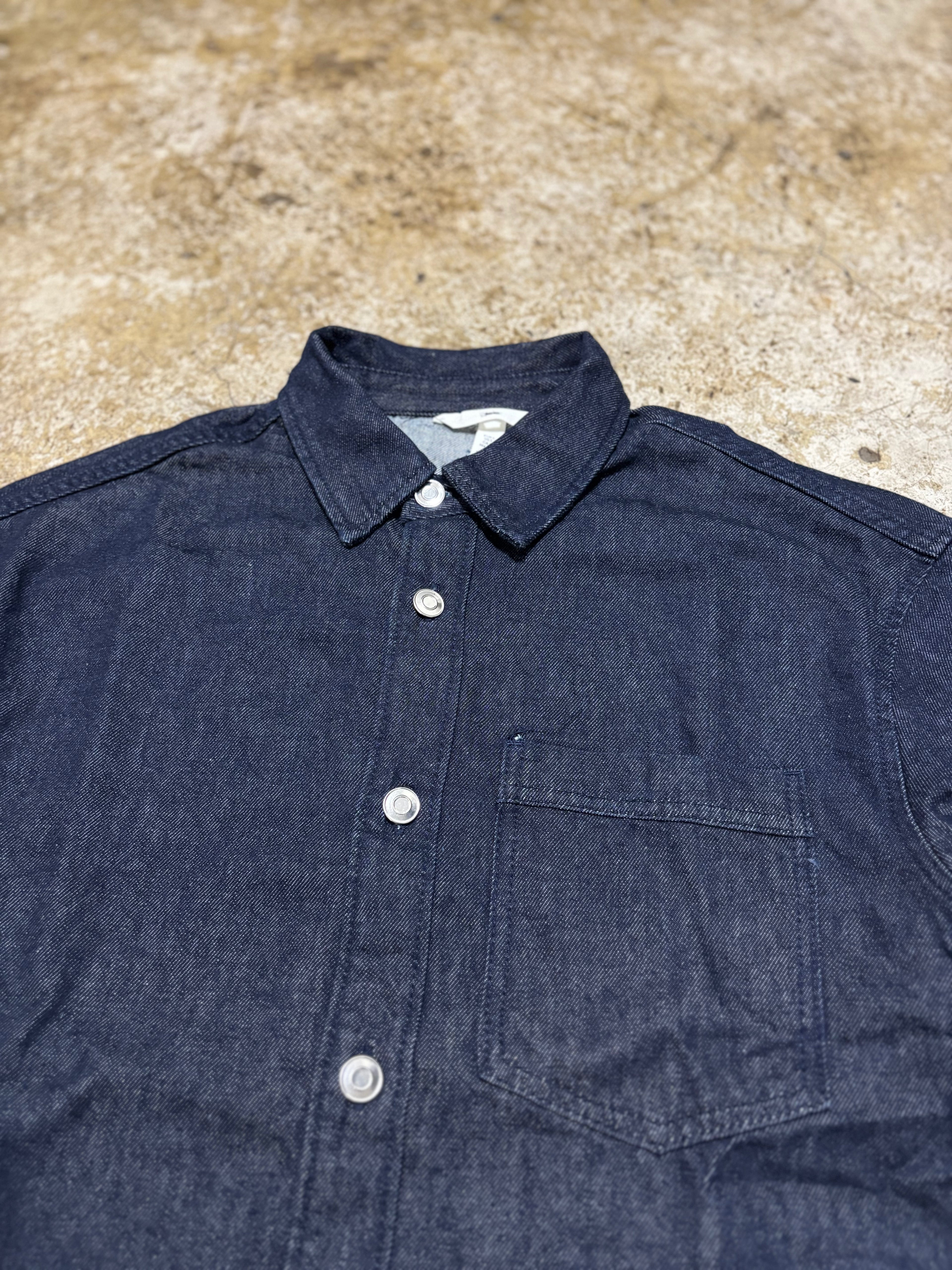 Classic Indigo Denim Overshirt Unisex Relaxed Fit Button Up Shirt