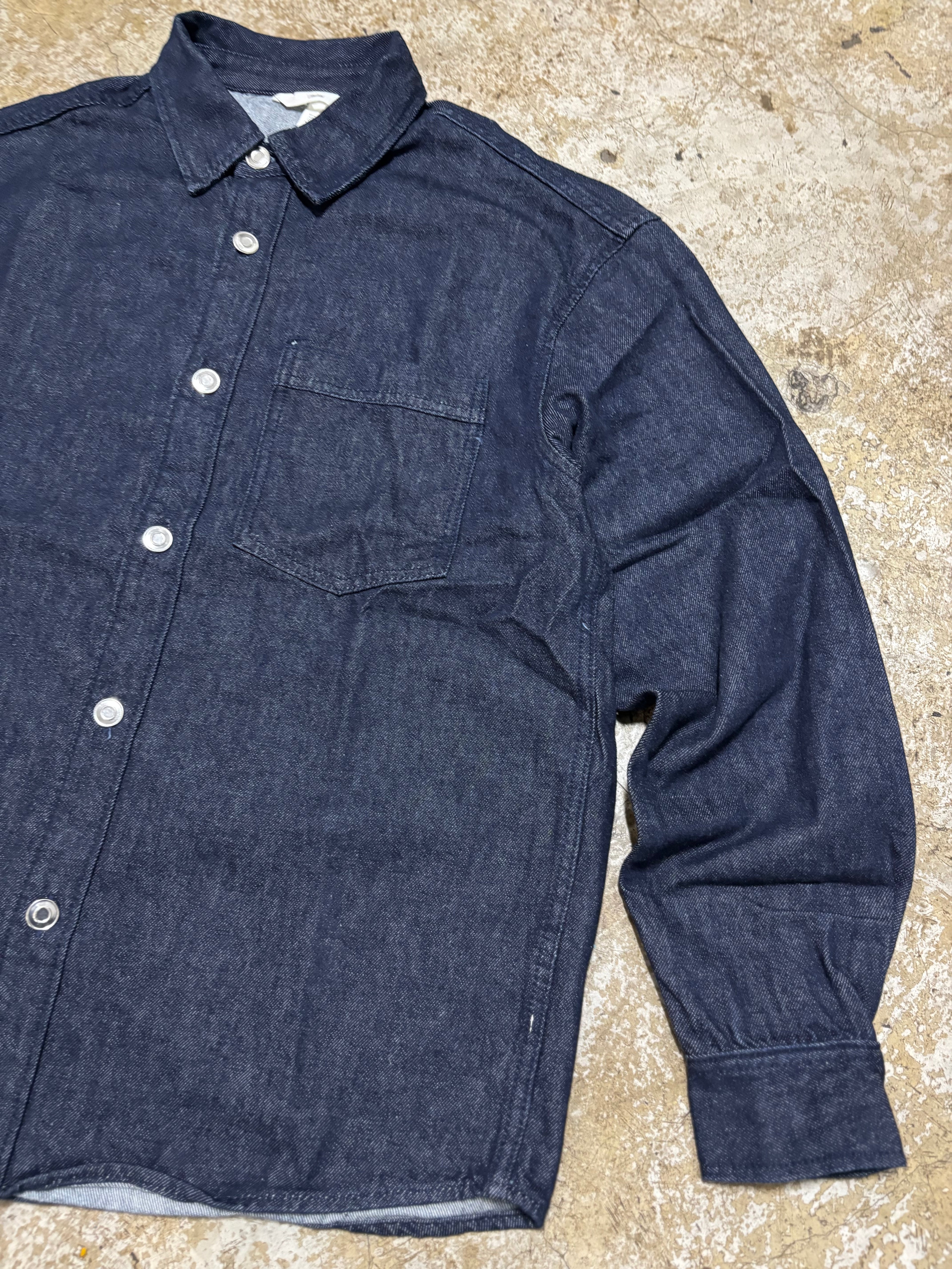 Classic Indigo Denim Overshirt Unisex Relaxed Fit Button Up Shirt