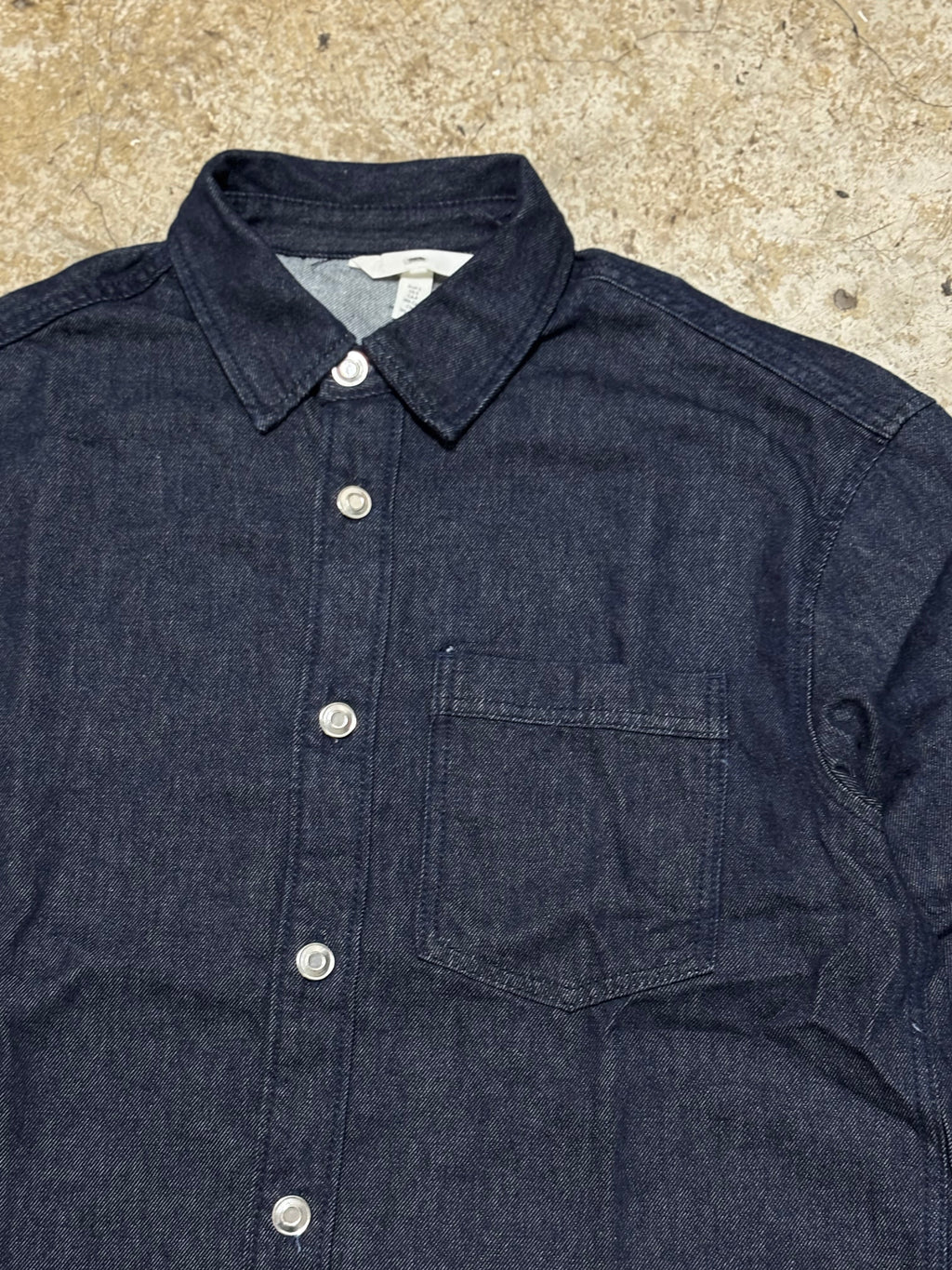 Classic Indigo Denim Overshirt Unisex Relaxed Fit Button Up Shirt