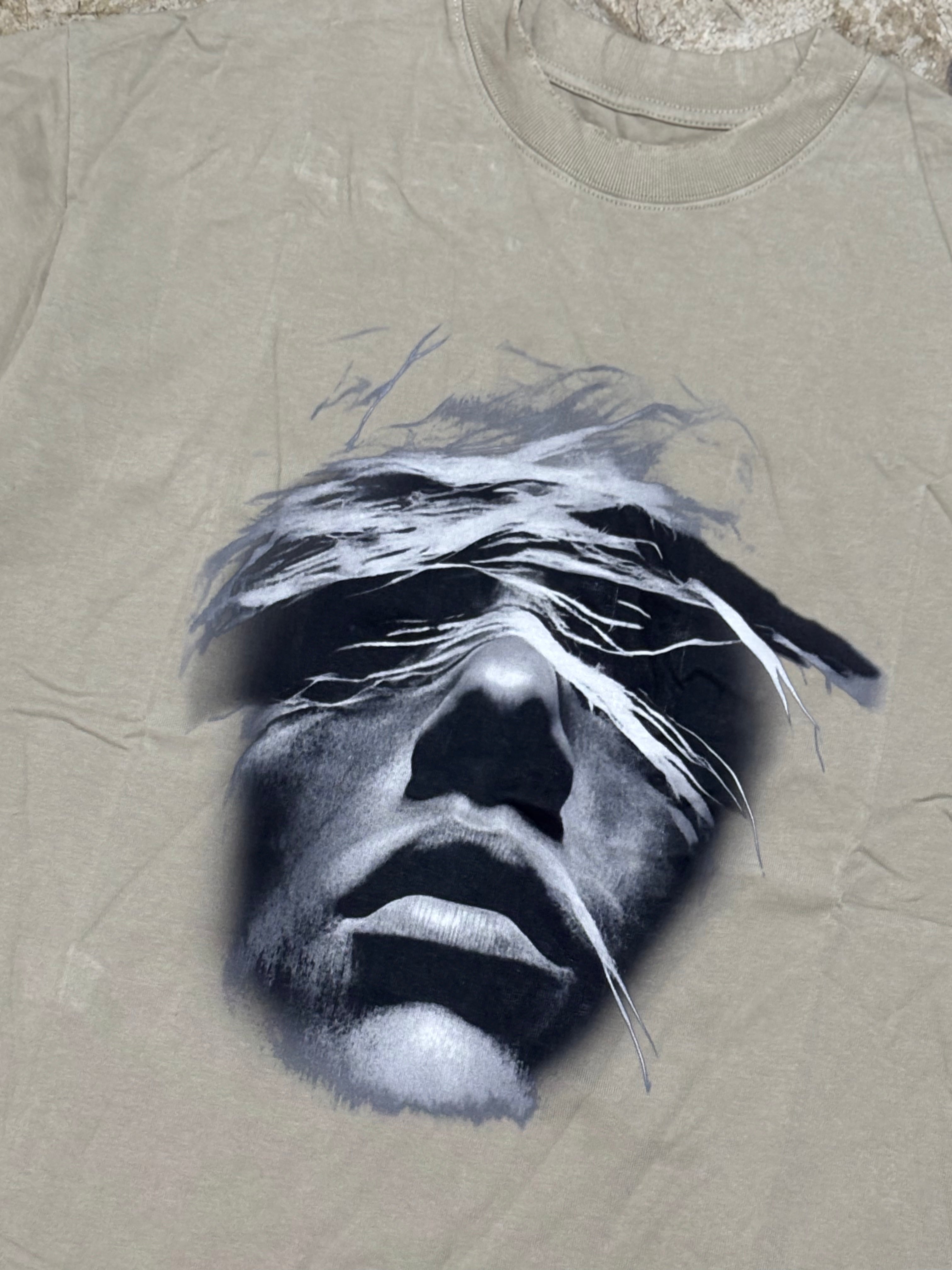 Washed Graphic Oversized T Shirt Stone Heavyweight Cotton Relaxed Fit Streetwear