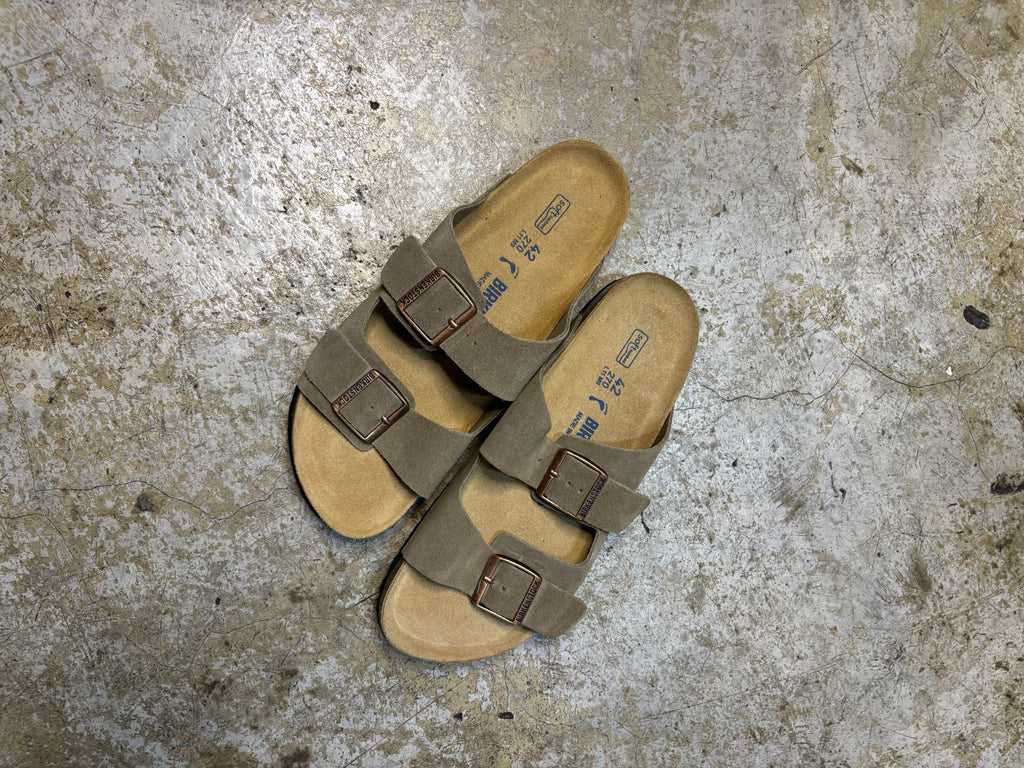 TAUPE SUEDE DOUBLE STRAP SANDAL