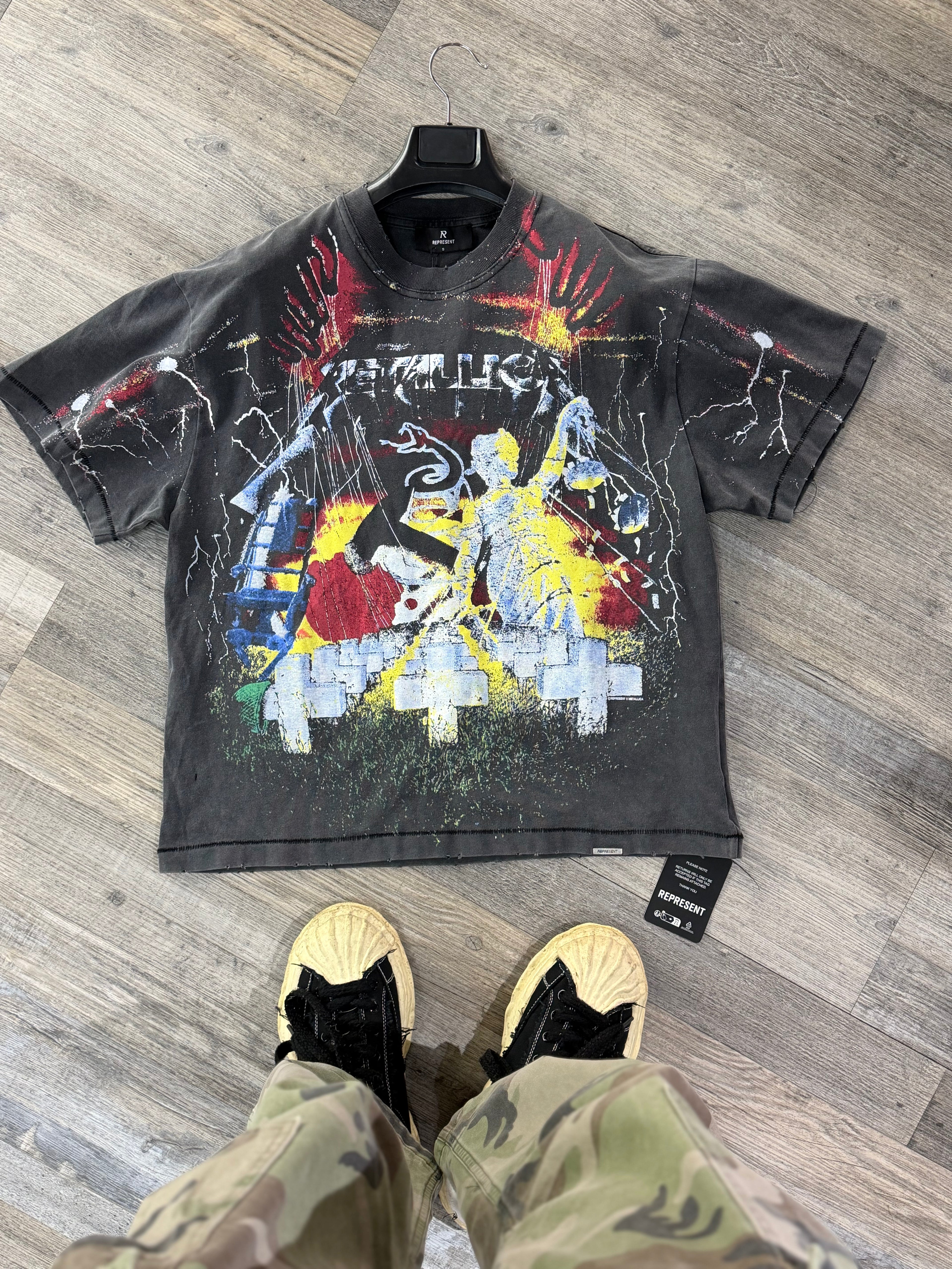 Represent “Rebellion” Graphic T-Shirt – Washed Black