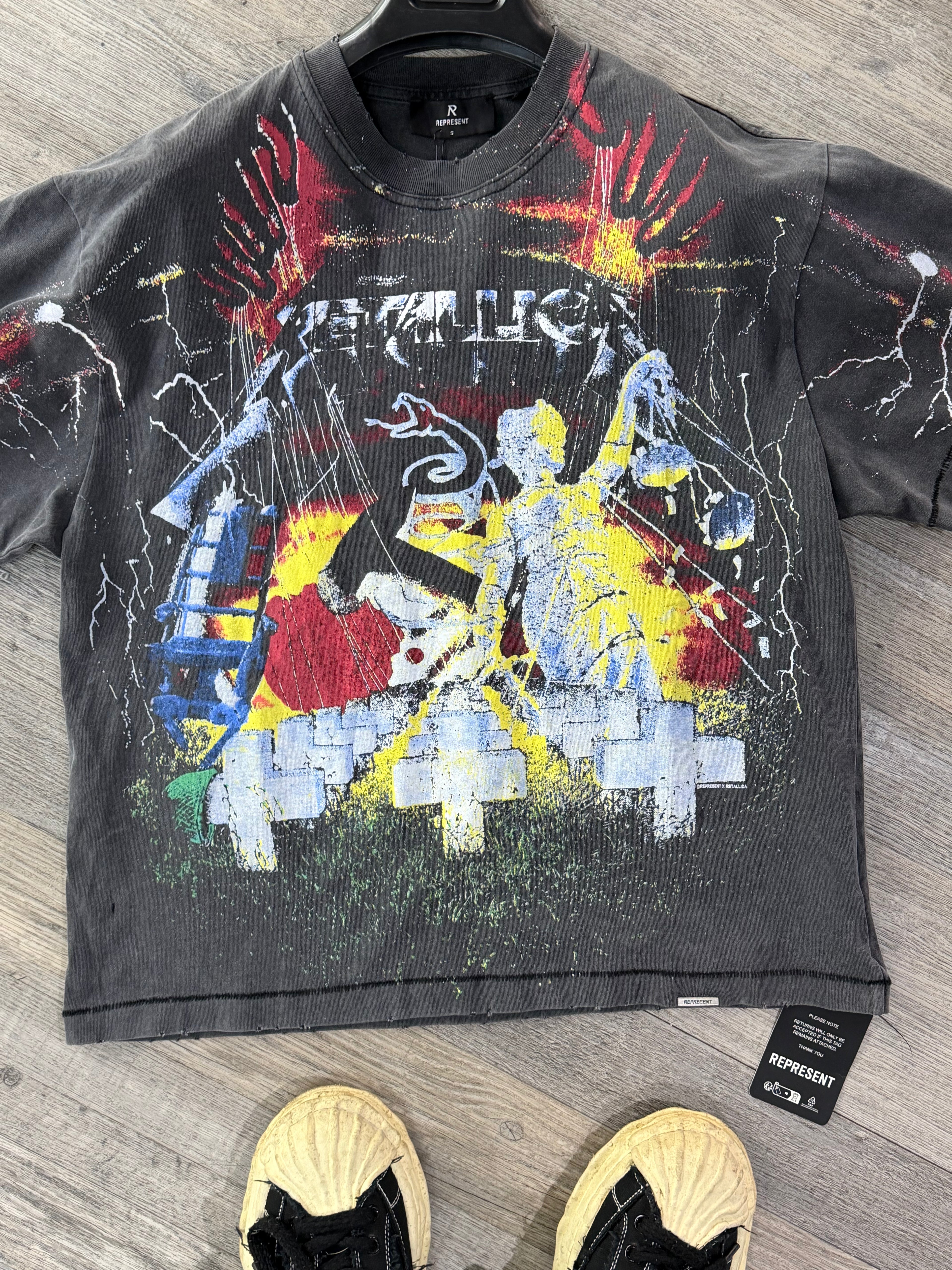Represent “Rebellion” Graphic T-Shirt – Washed Black