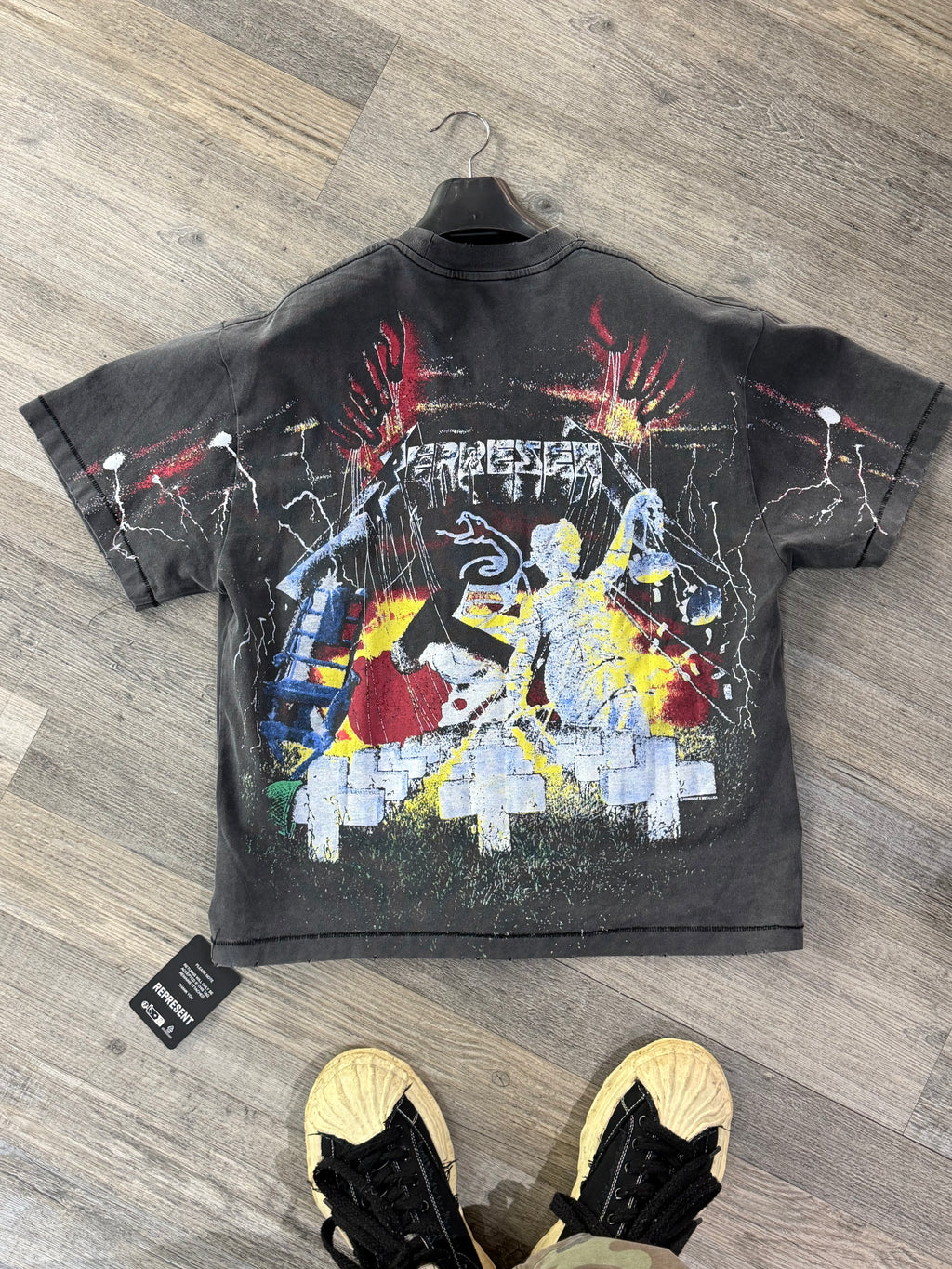 Represent “Rebellion” Graphic T-Shirt – Washed Black