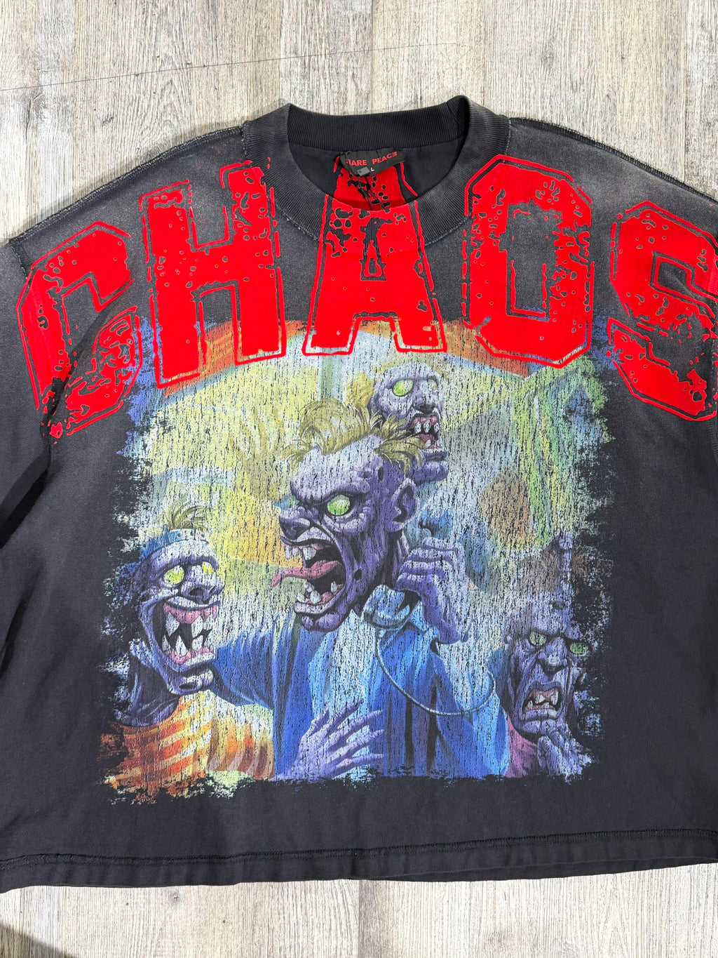 Rare Peace “Chaos” Graphic T-Shirt – Washed Black