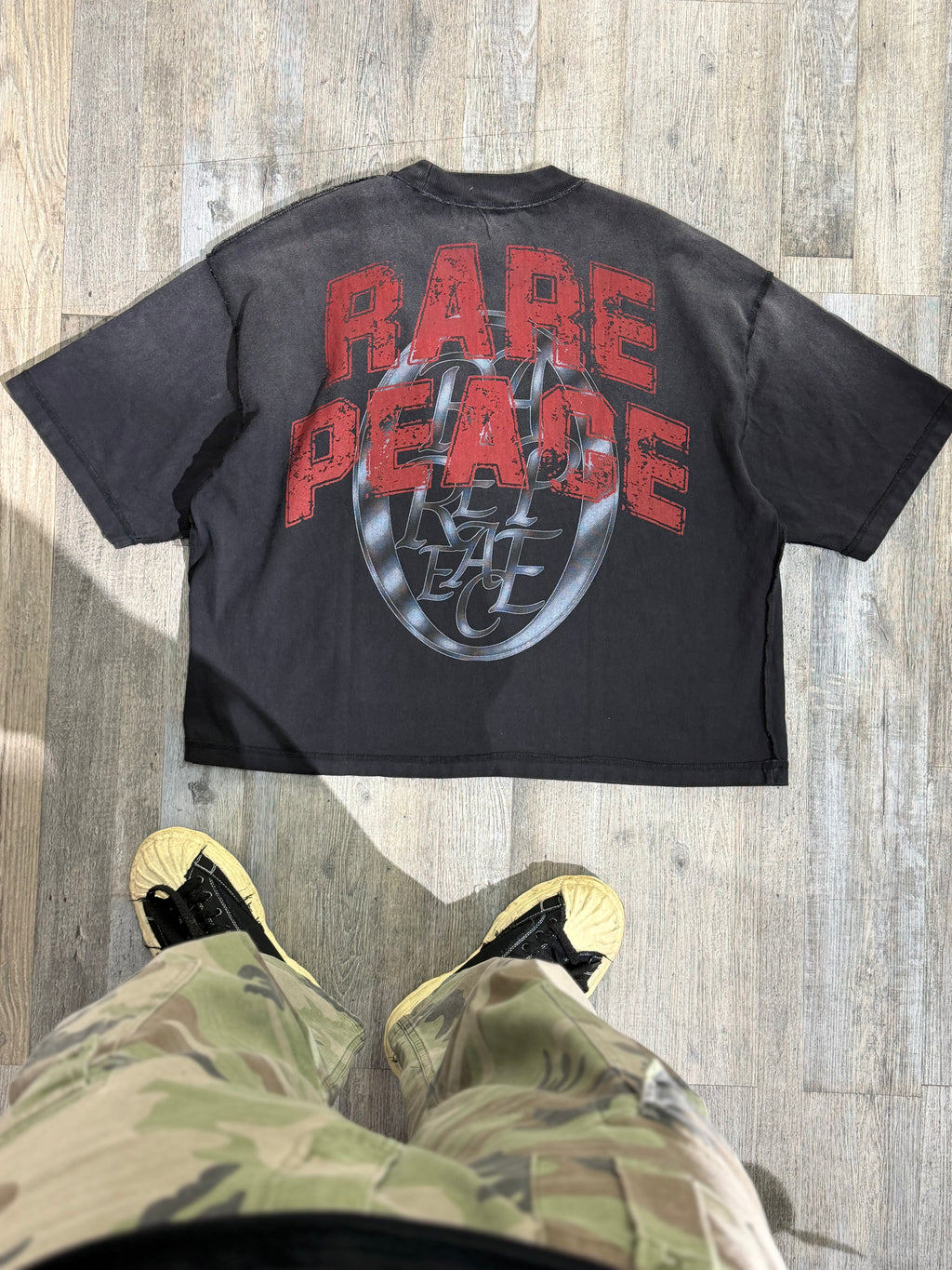 Rare Peace “Chaos” Graphic T-Shirt – Washed Black