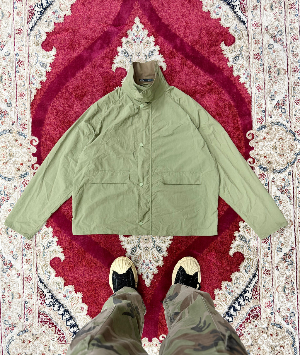 ZARA Lightweight Coach Jacket – Sage Green