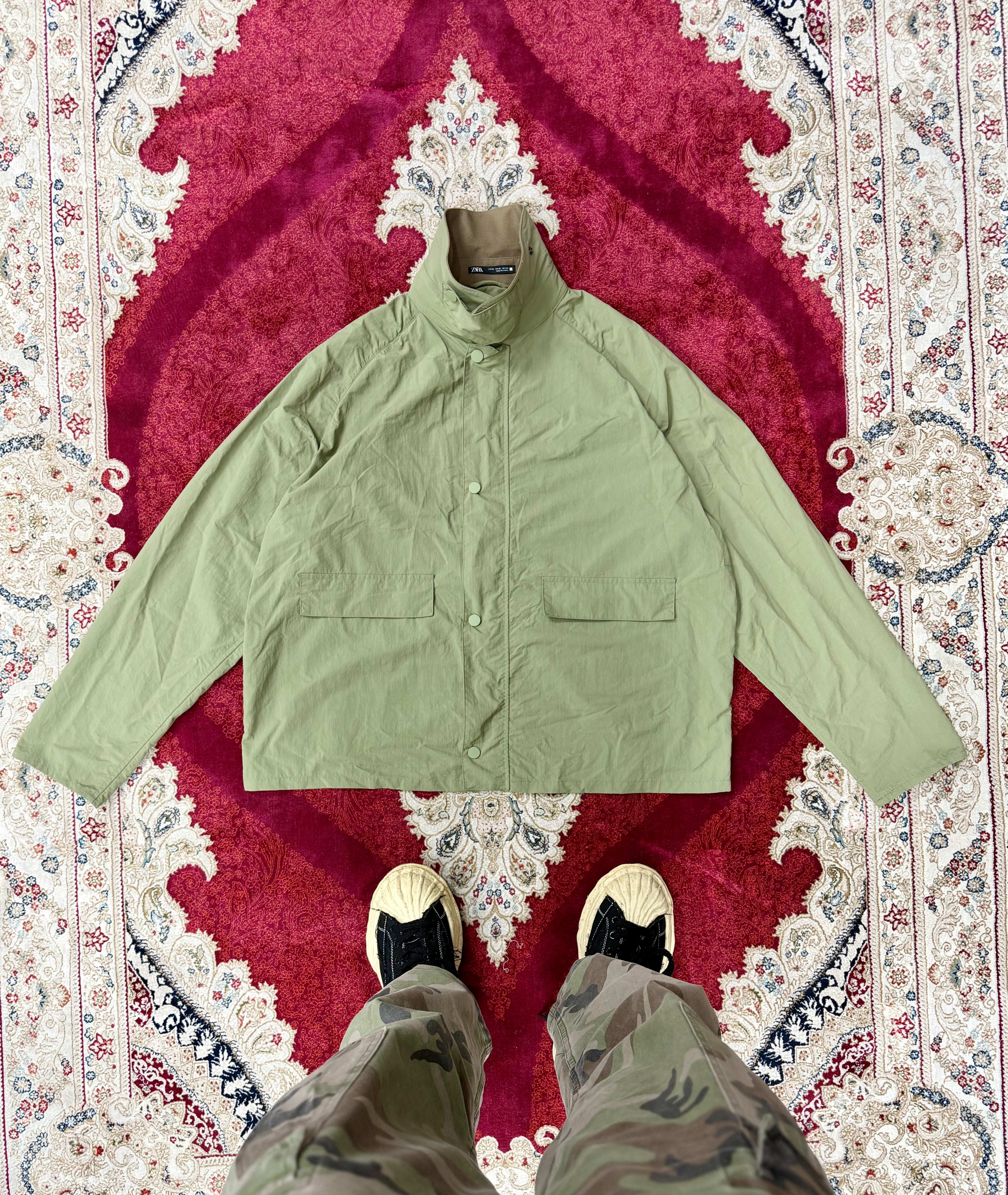 ZARA Lightweight Coach Jacket – Sage Green