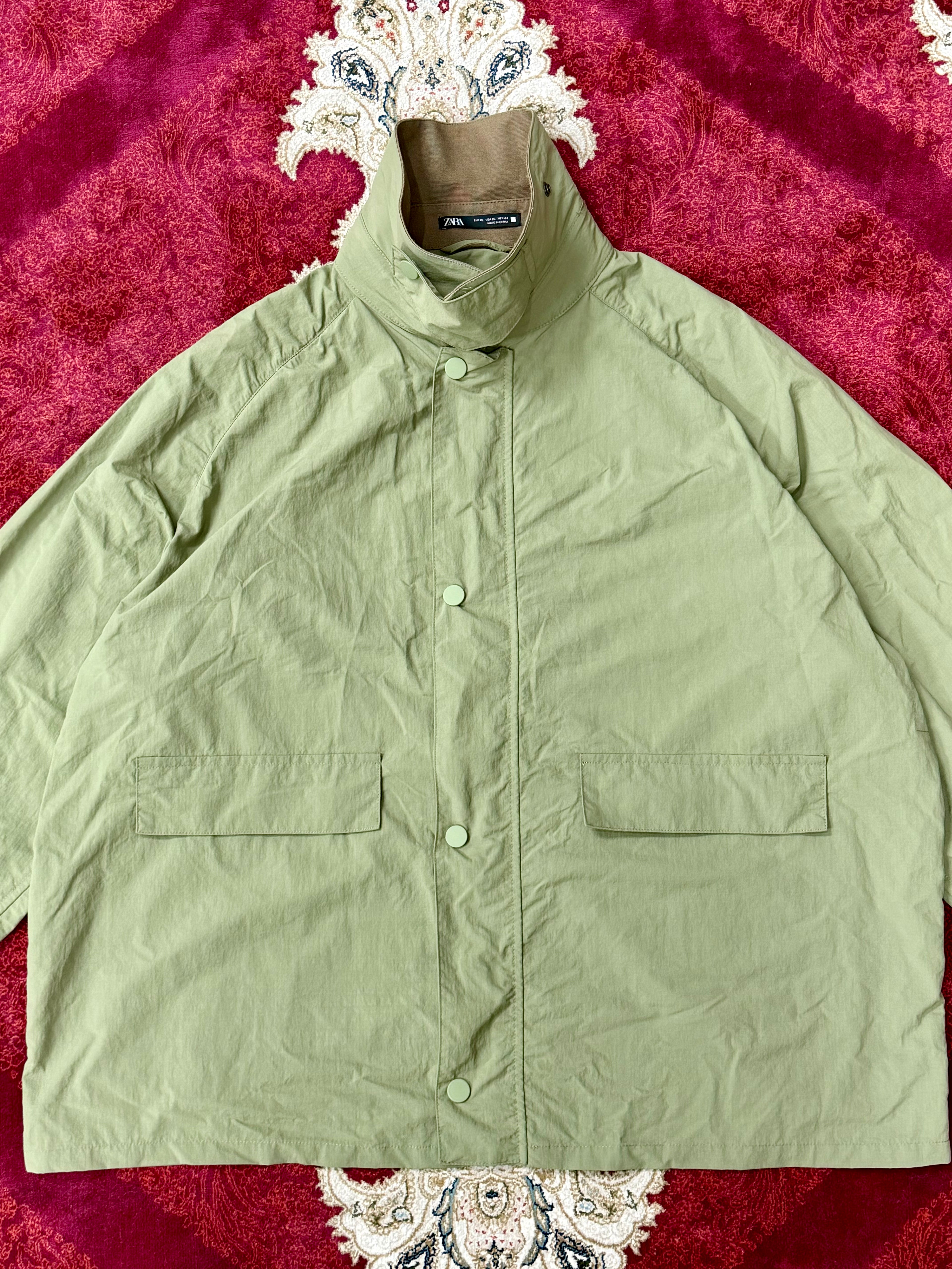 ZARA Lightweight Coach Jacket – Sage Green