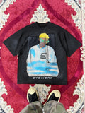 Graphic Patchwork T-Shirt – Black “Eyewear” Print