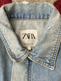 ZARA Washed Denim Utility Jacket – Light Blue