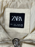 ZARA Cream Puffer Jacket with Knit Collar
