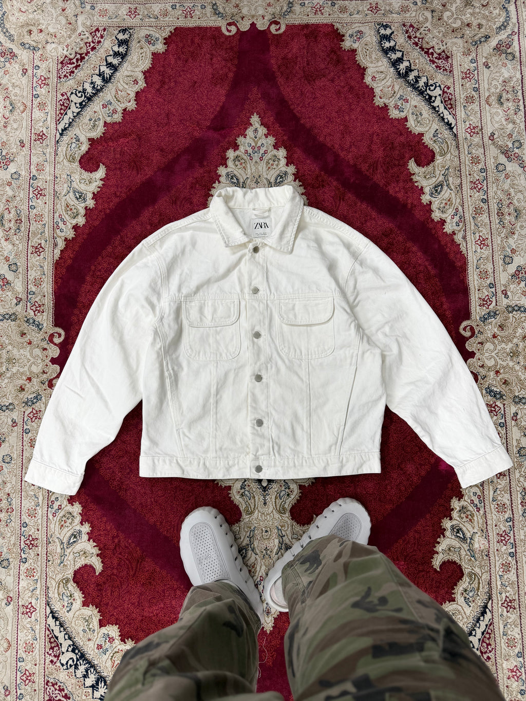 ZARA Off-White Denim Jacket – Utility Fit
