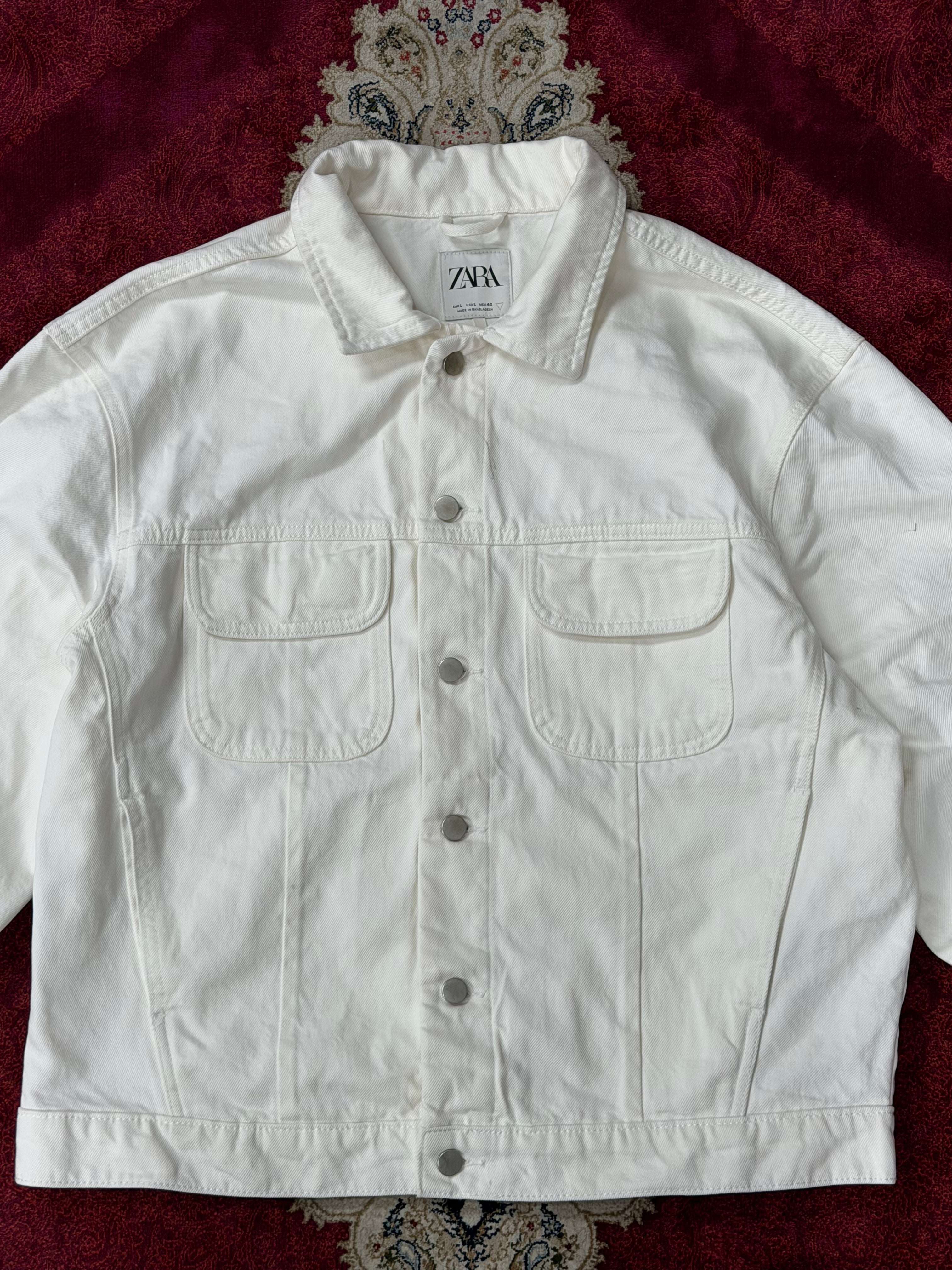 ZARA Off-White Denim Jacket – Utility Fit
