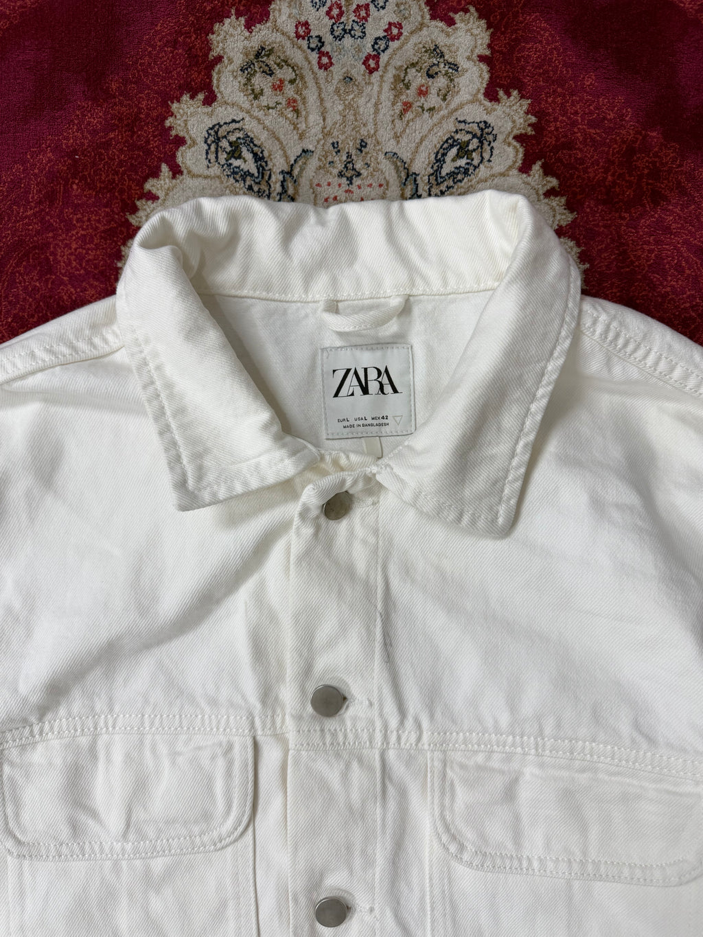 ZARA Off-White Denim Jacket – Utility Fit