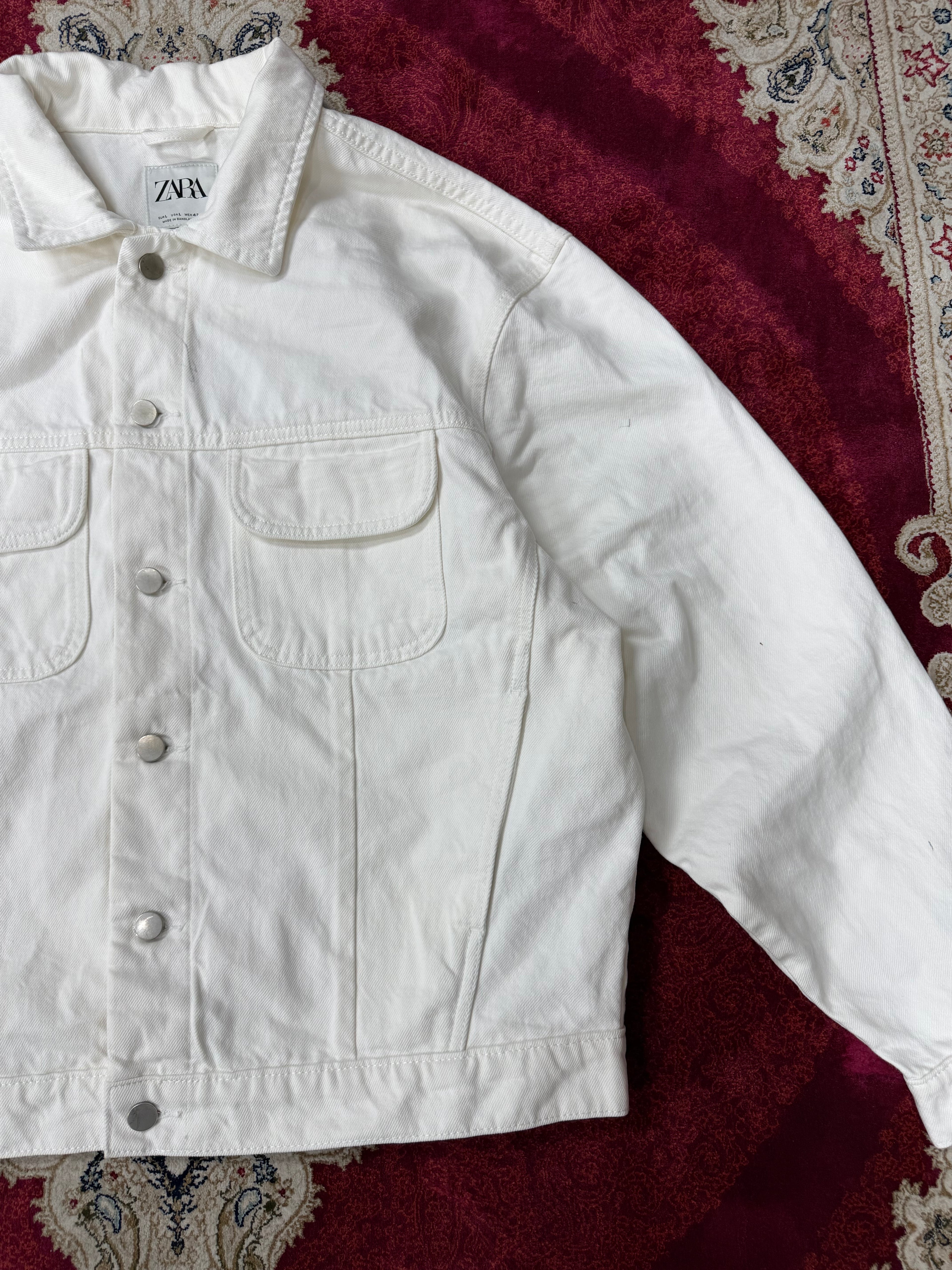 ZARA Off-White Denim Jacket – Utility Fit