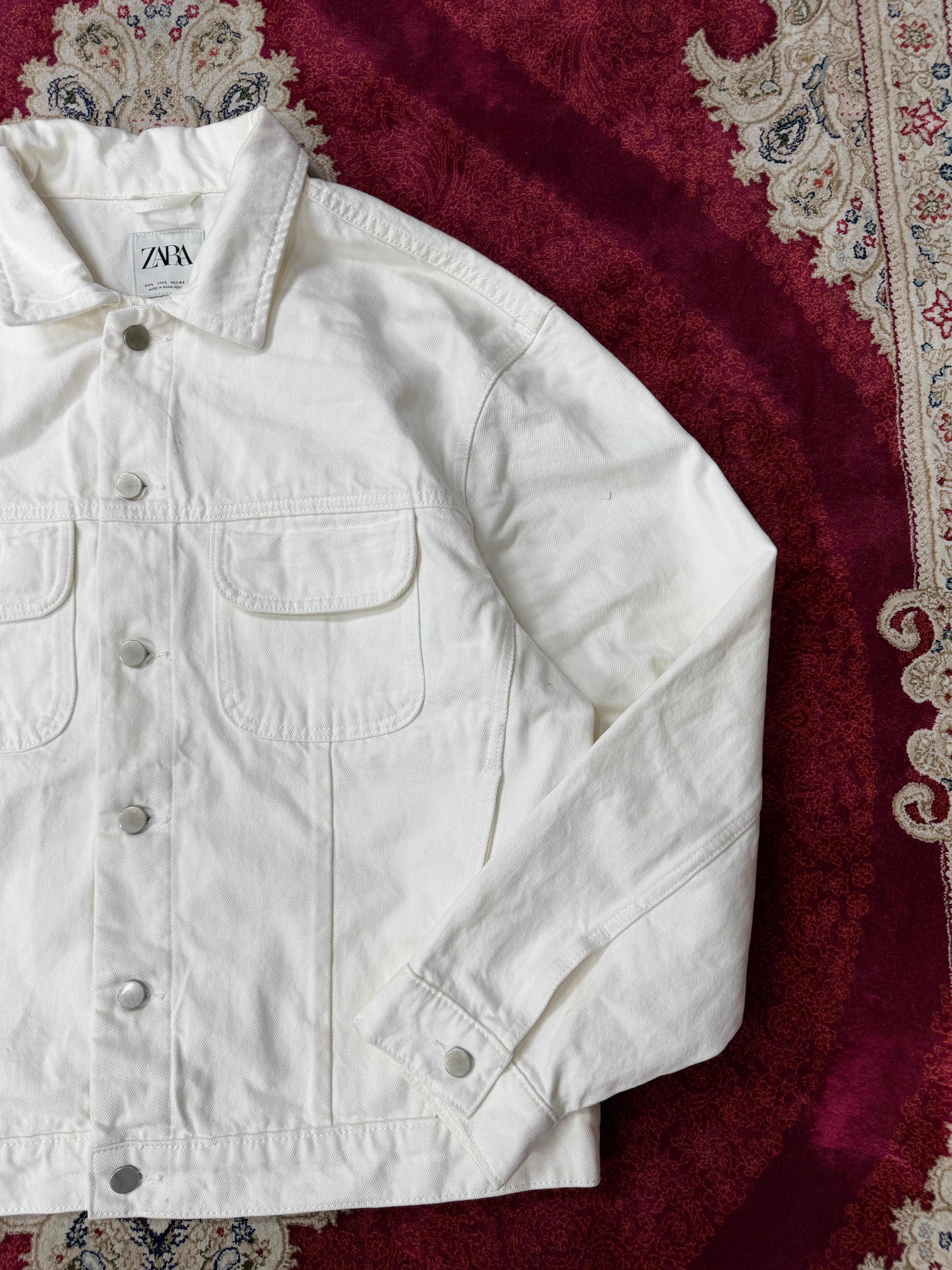 ZARA Off-White Denim Jacket – Utility Fit