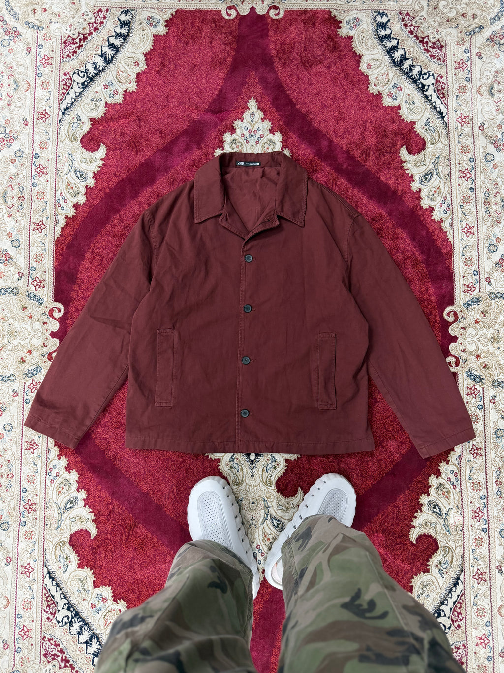 ZARA Burgundy Workwear Jacket – Minimal Utility Fit