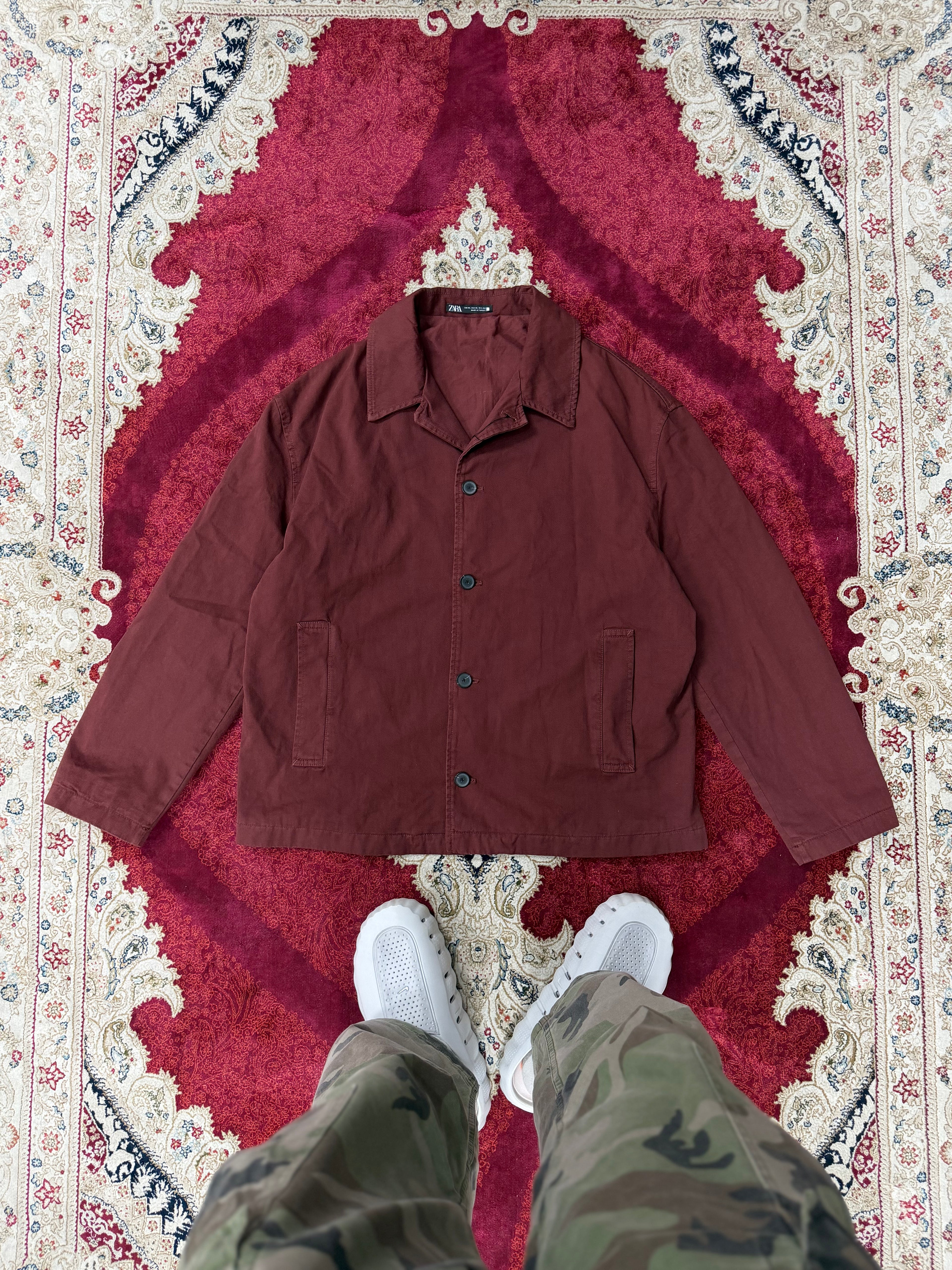 ZARA Burgundy Workwear Jacket – Minimal Utility Fit
