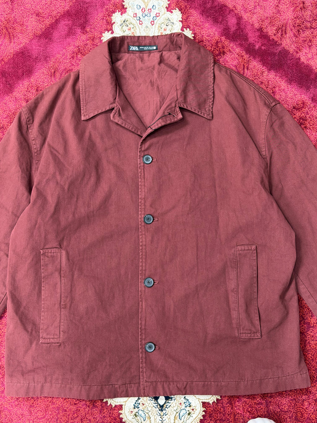 ZARA Burgundy Workwear Jacket – Minimal Utility Fit