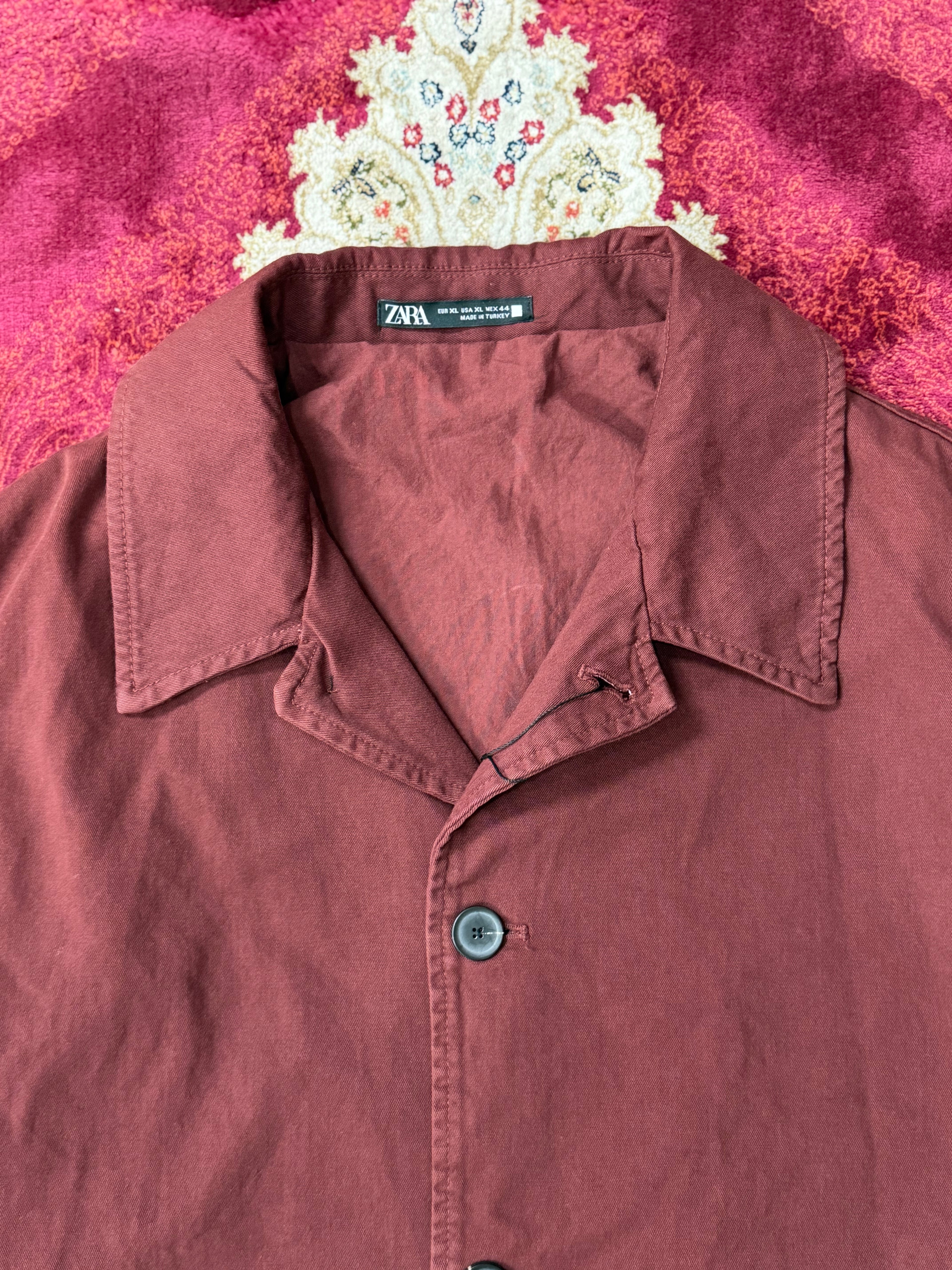 ZARA Burgundy Workwear Jacket – Minimal Utility Fit