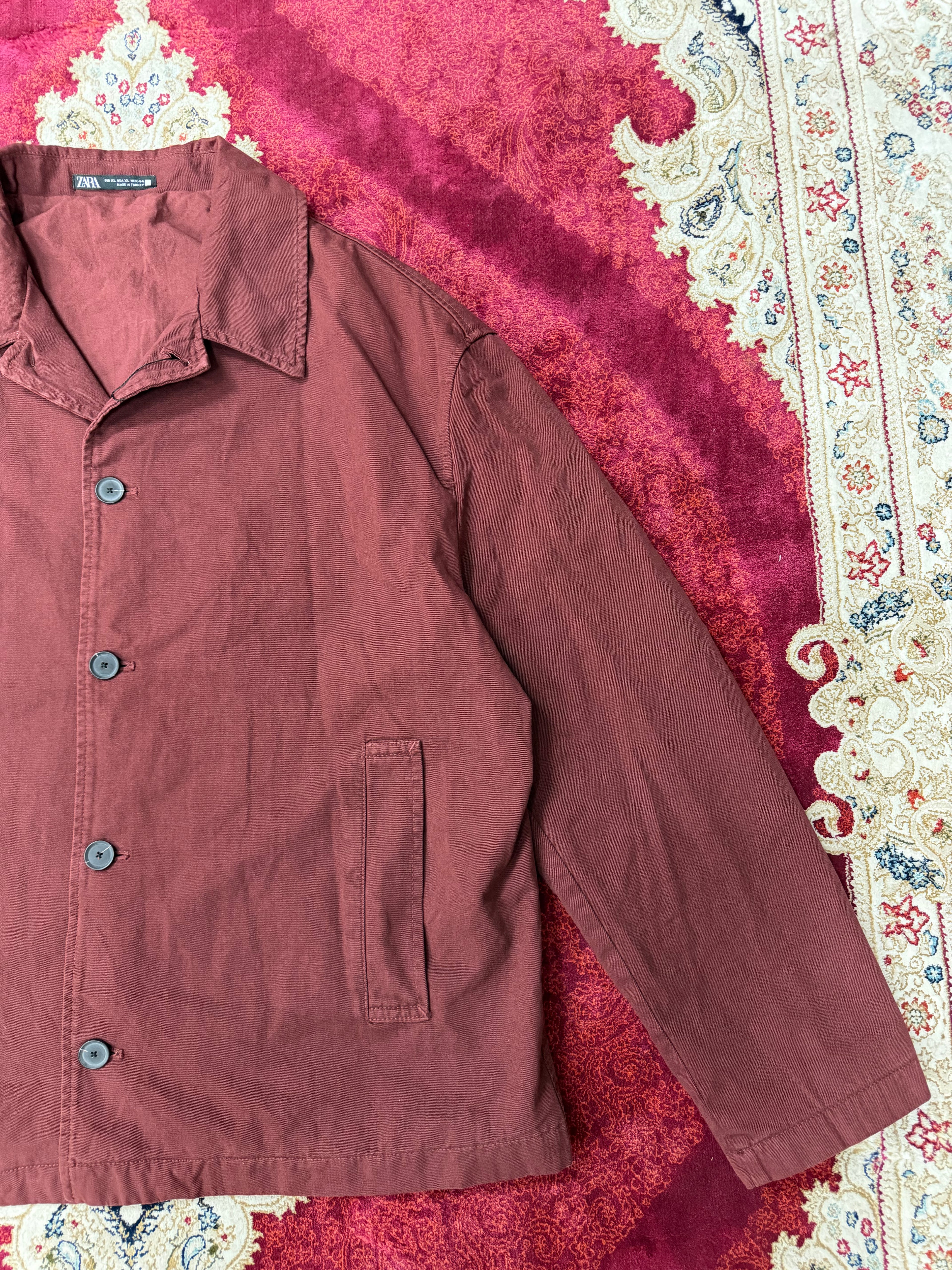 ZARA Burgundy Workwear Jacket – Minimal Utility Fit