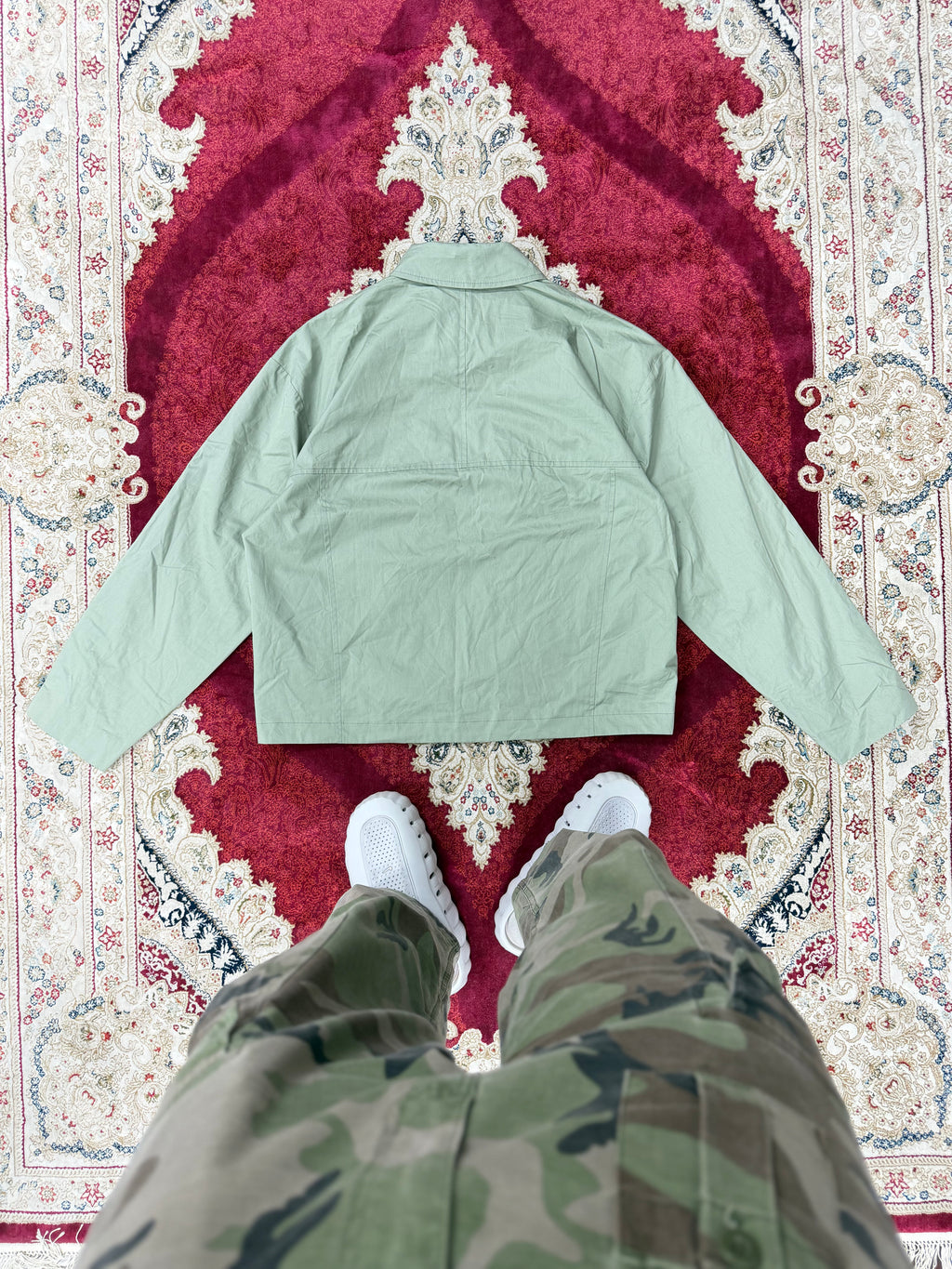 ZARA Sage Green Zip Jacket – Minimal Utility Fit