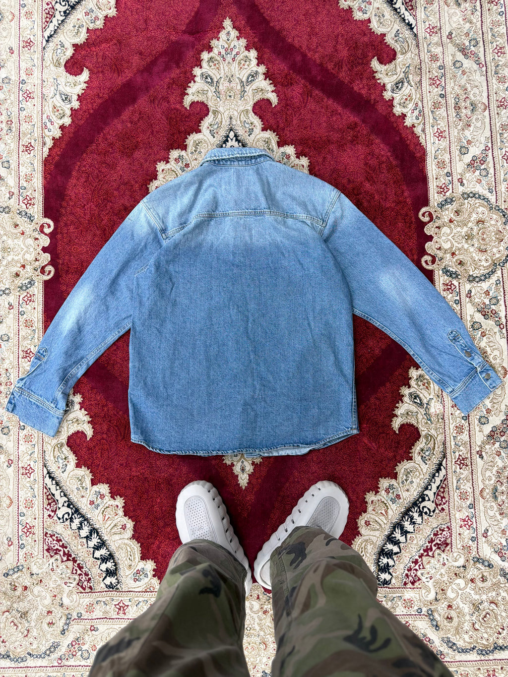 ZARA Washed Blue Denim Shirt Jacket – Classic Utility Fit