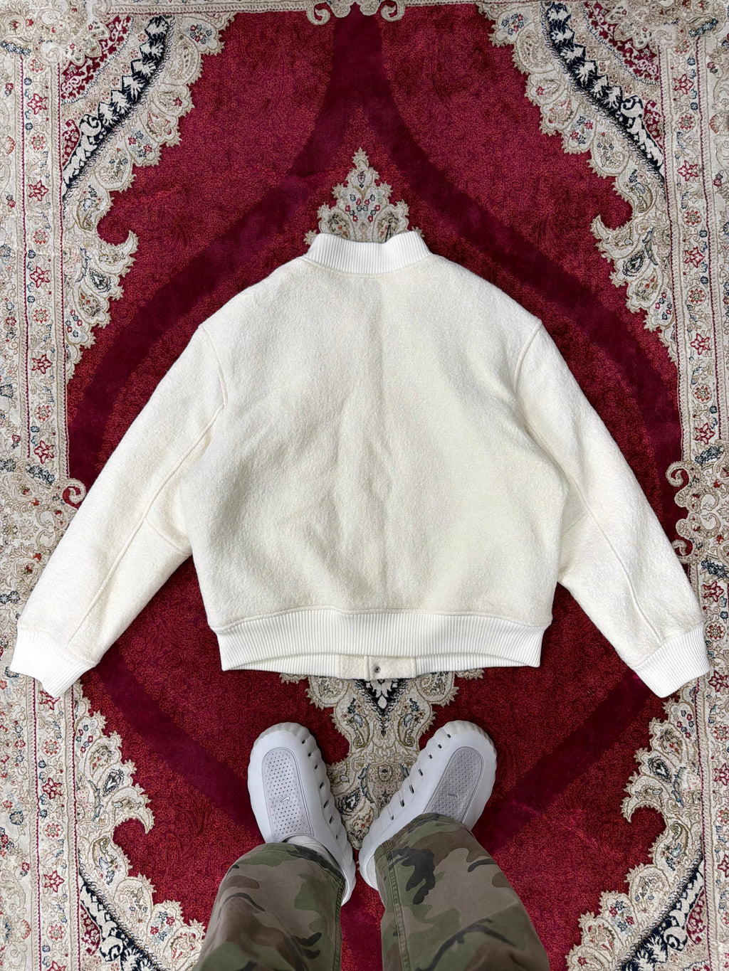 ZARA Cream Wool Varsity Jacket – Minimal Luxe Edition