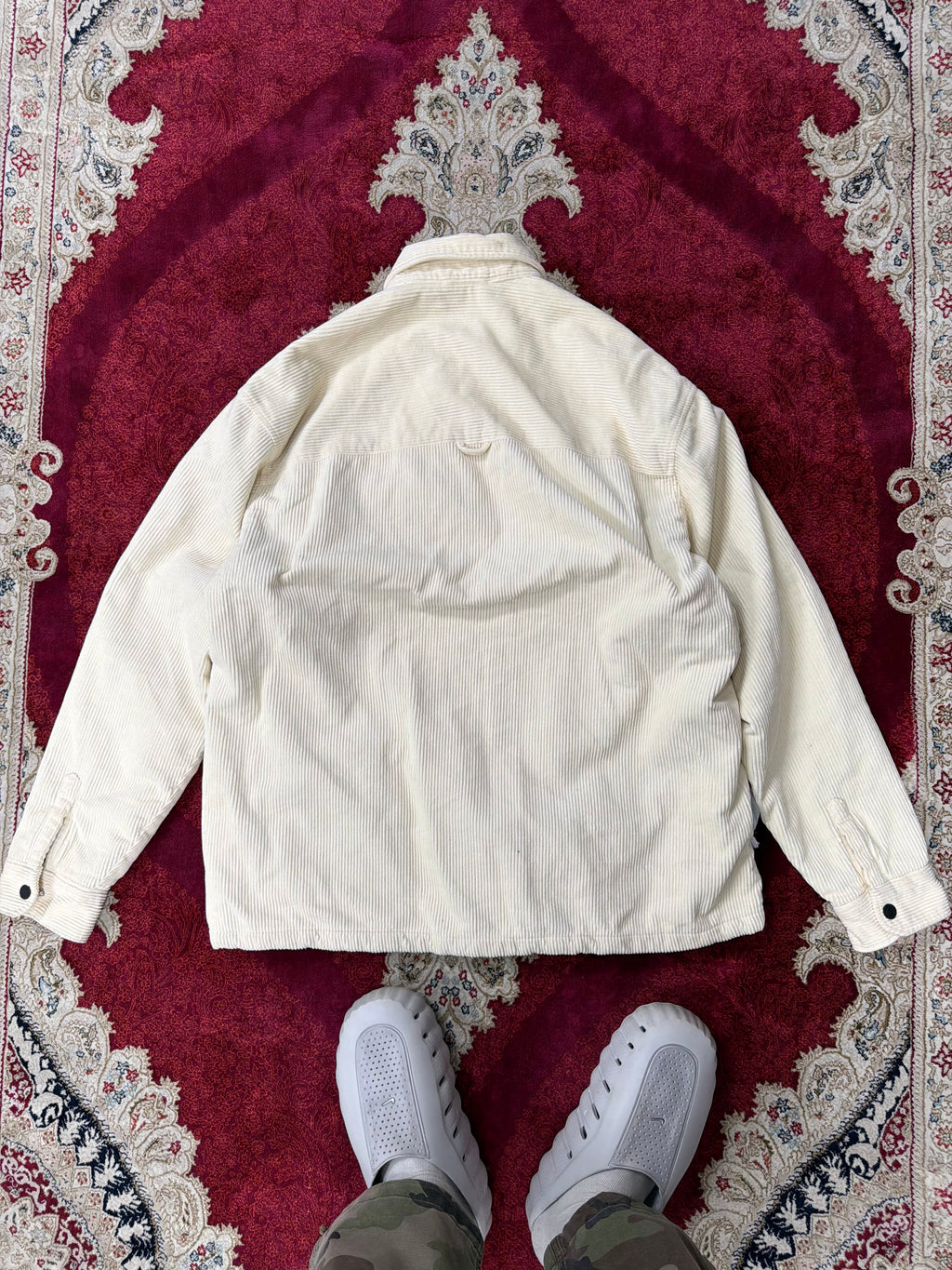ZARA Cream Corduroy Overshirt Jacket – Quilted Lined