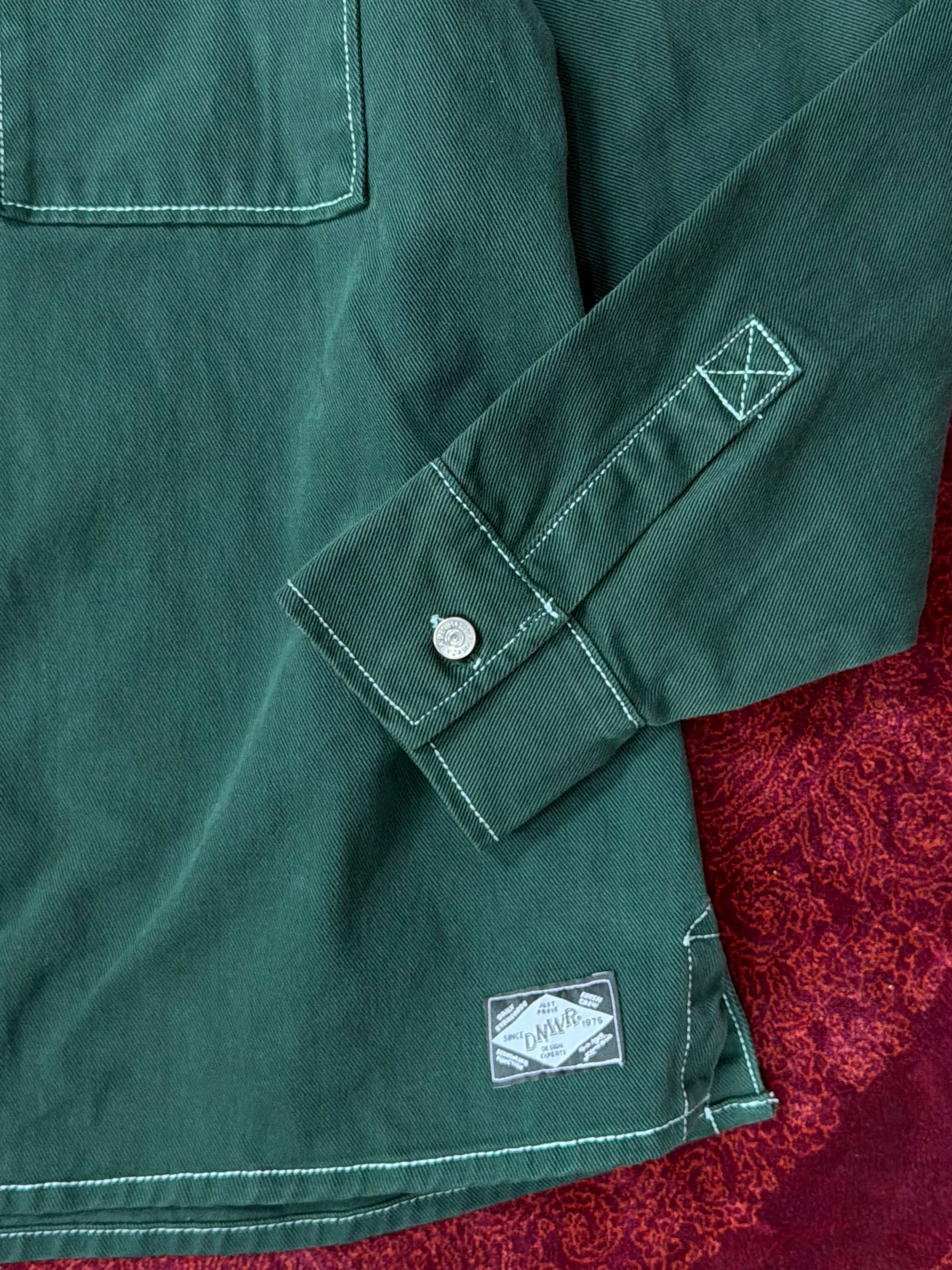 ZARA Green Utility Shirt – Contrast Stitch
