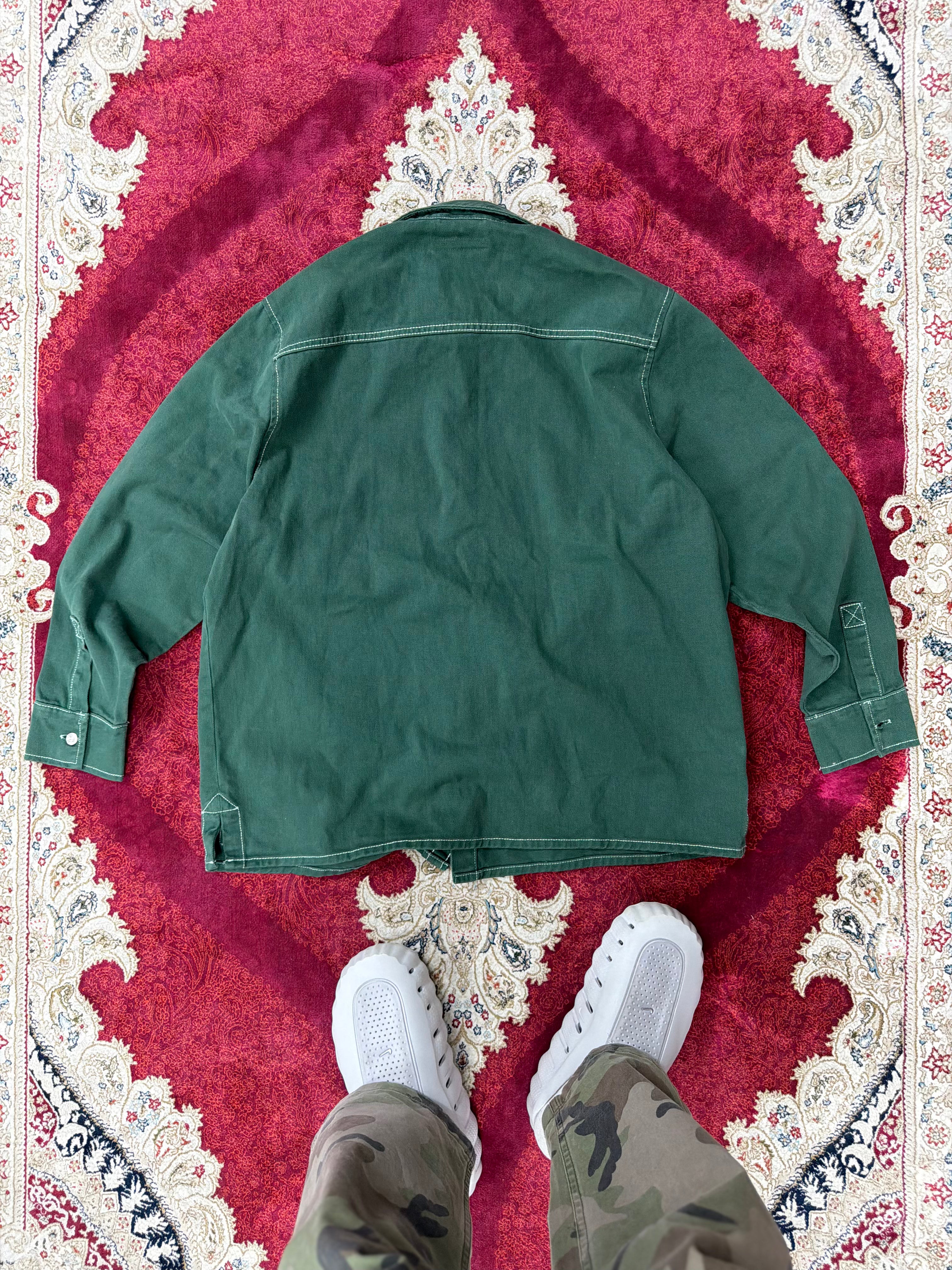 ZARA Green Utility Shirt – Contrast Stitch