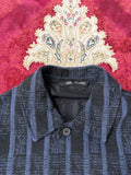 ZARA Textured Plaid Jacket – Black/Blue