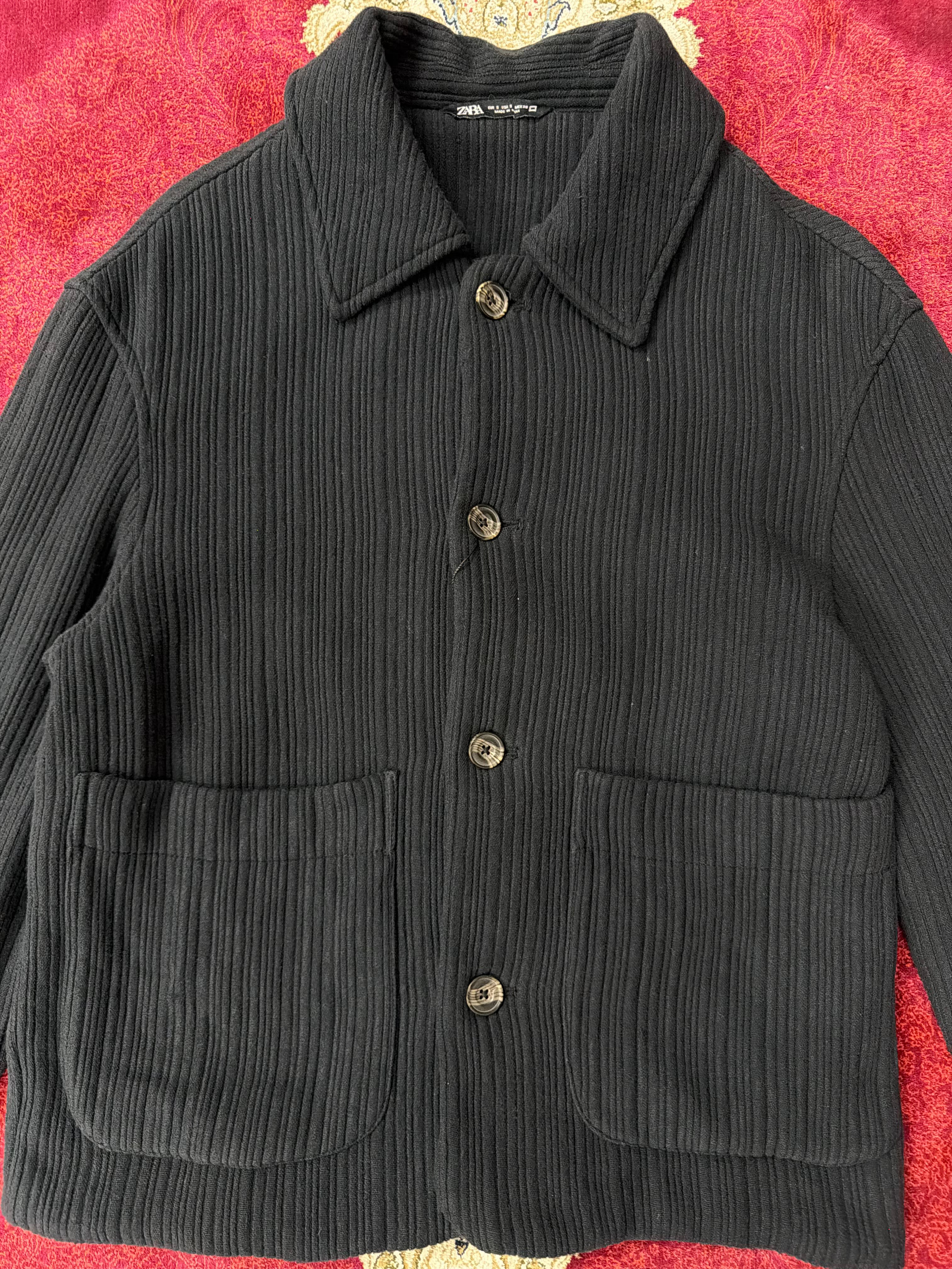 Ribbed Button-Up Jacket