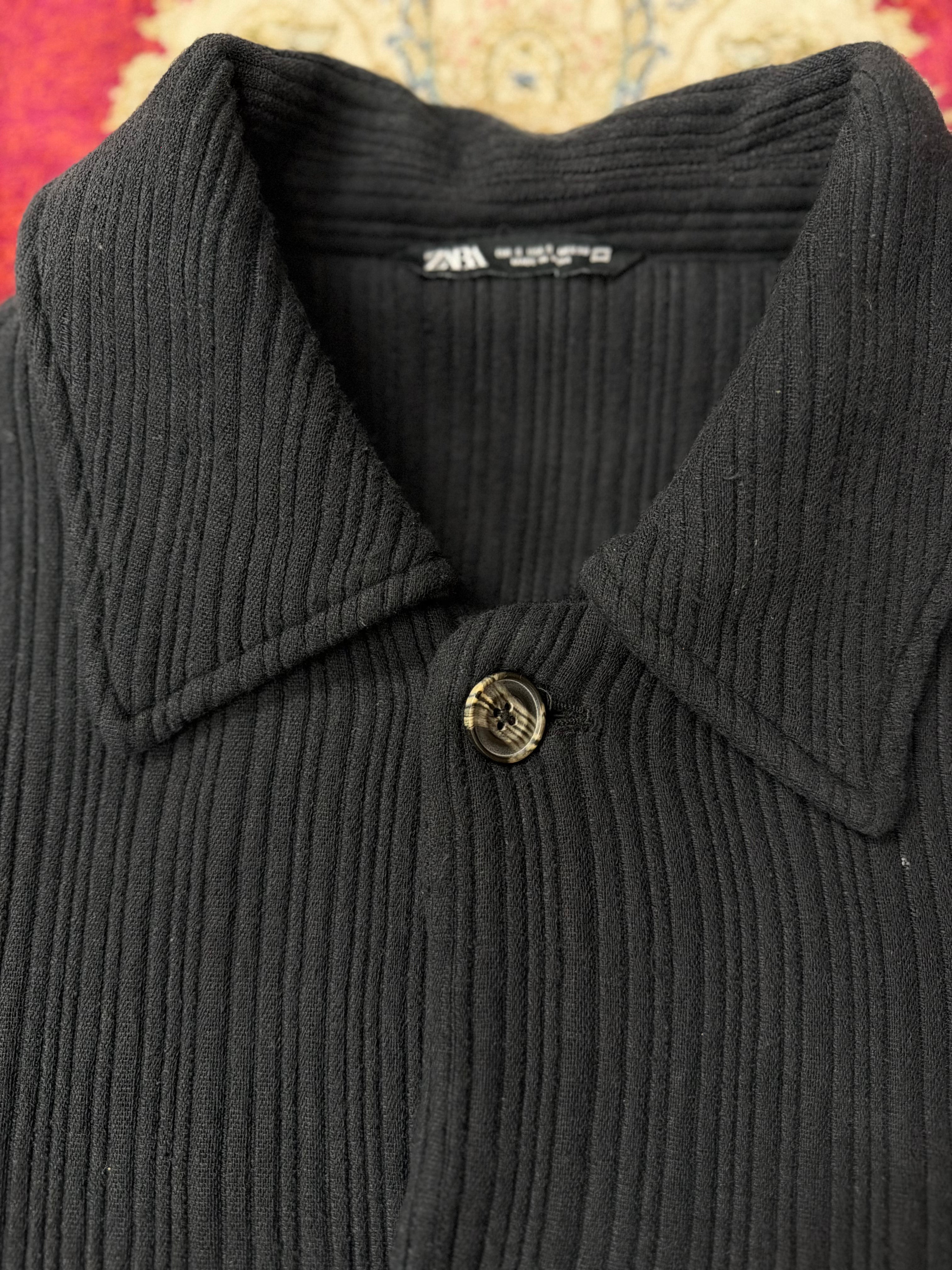 Ribbed Button-Up Jacket
