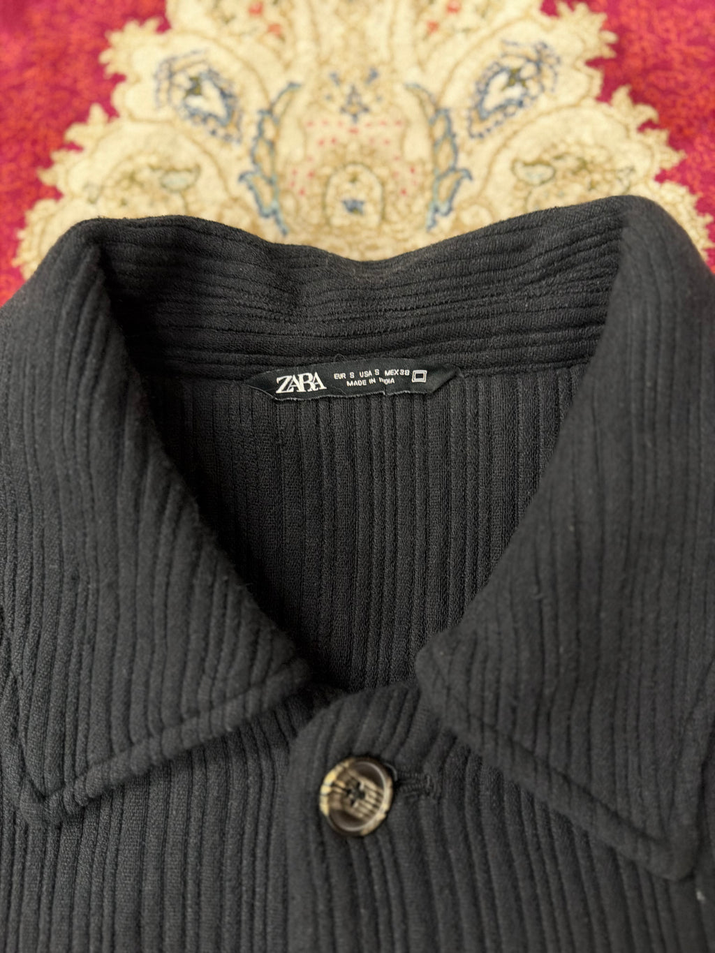 Ribbed Button-Up Jacket