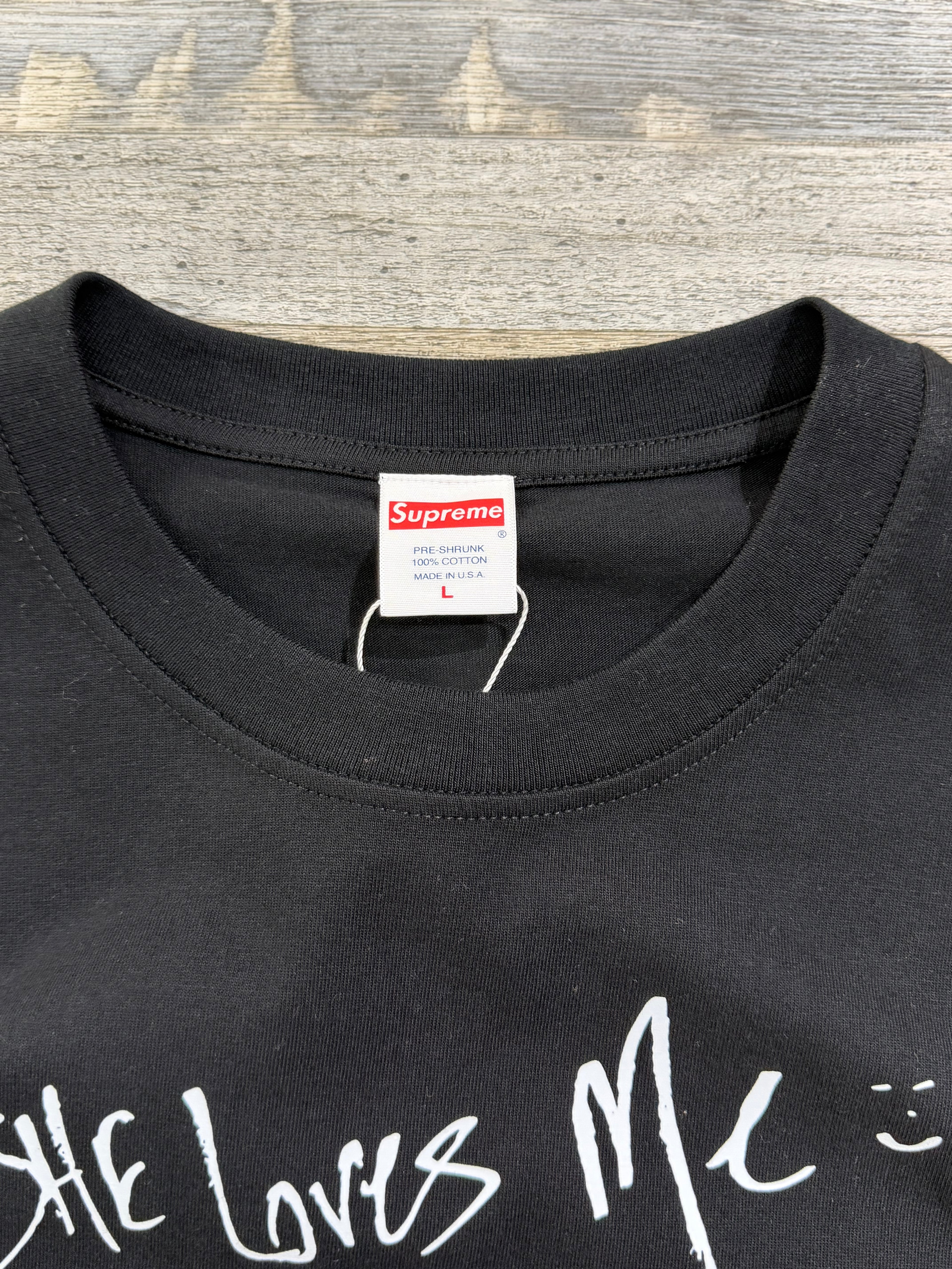 Supreme “She Loves Me Not” Max B Graphic T-Shirt – Black