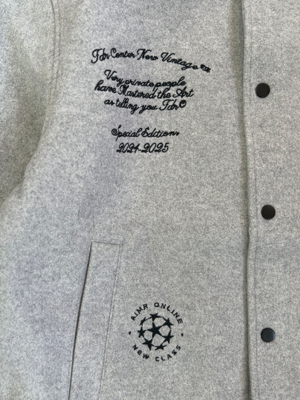 Grey Varsity Embroidered Jacket